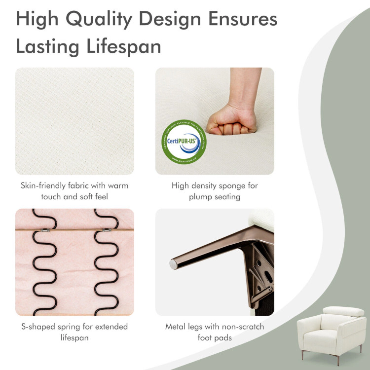 Hivvago Stylish Upholstered Armchair with Flexible Headrest