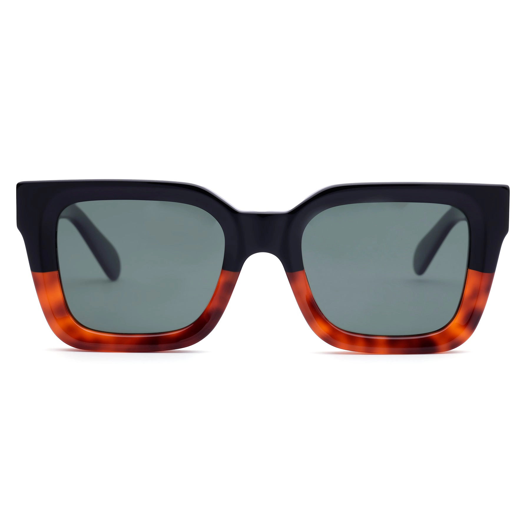 AGP PARIS Women's Two-Tone Geometric Edge Acetate Polarized Lens UV400 Sunglasses