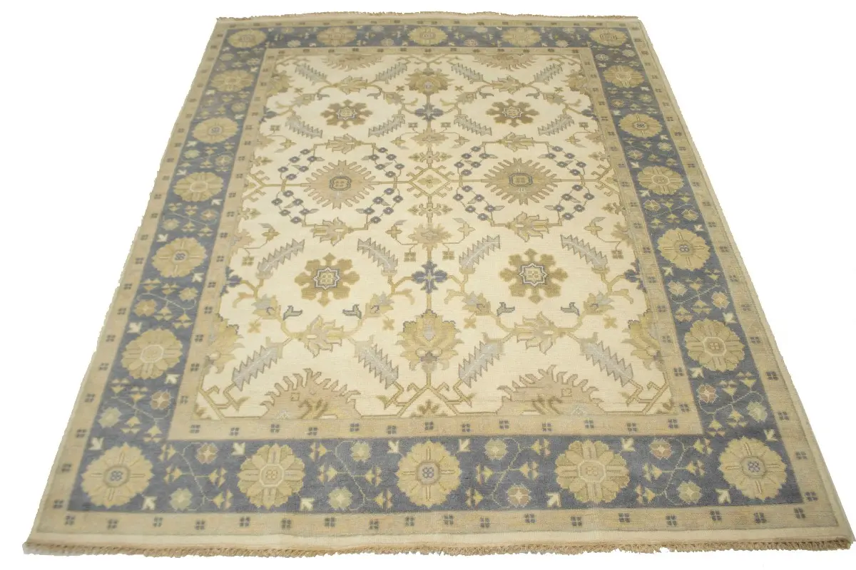 Magic Rugs Muted Cream Floral 8X10 Transitional Oushak Chobi Oriental Rug