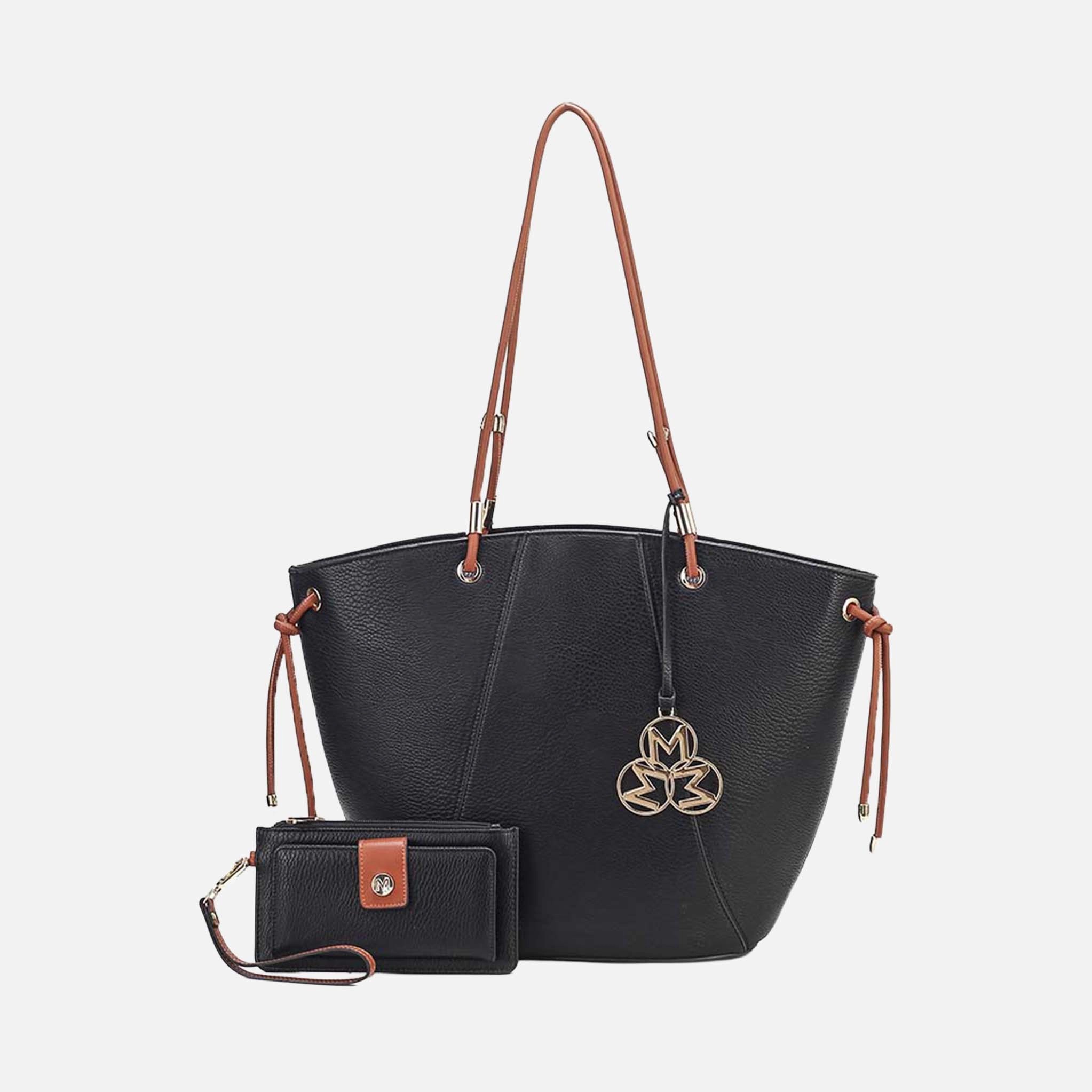 MKF Collection by Mia K Liv Tote and Wallet Set - Vegan Leather Handbag with Gold-Tone Hardware