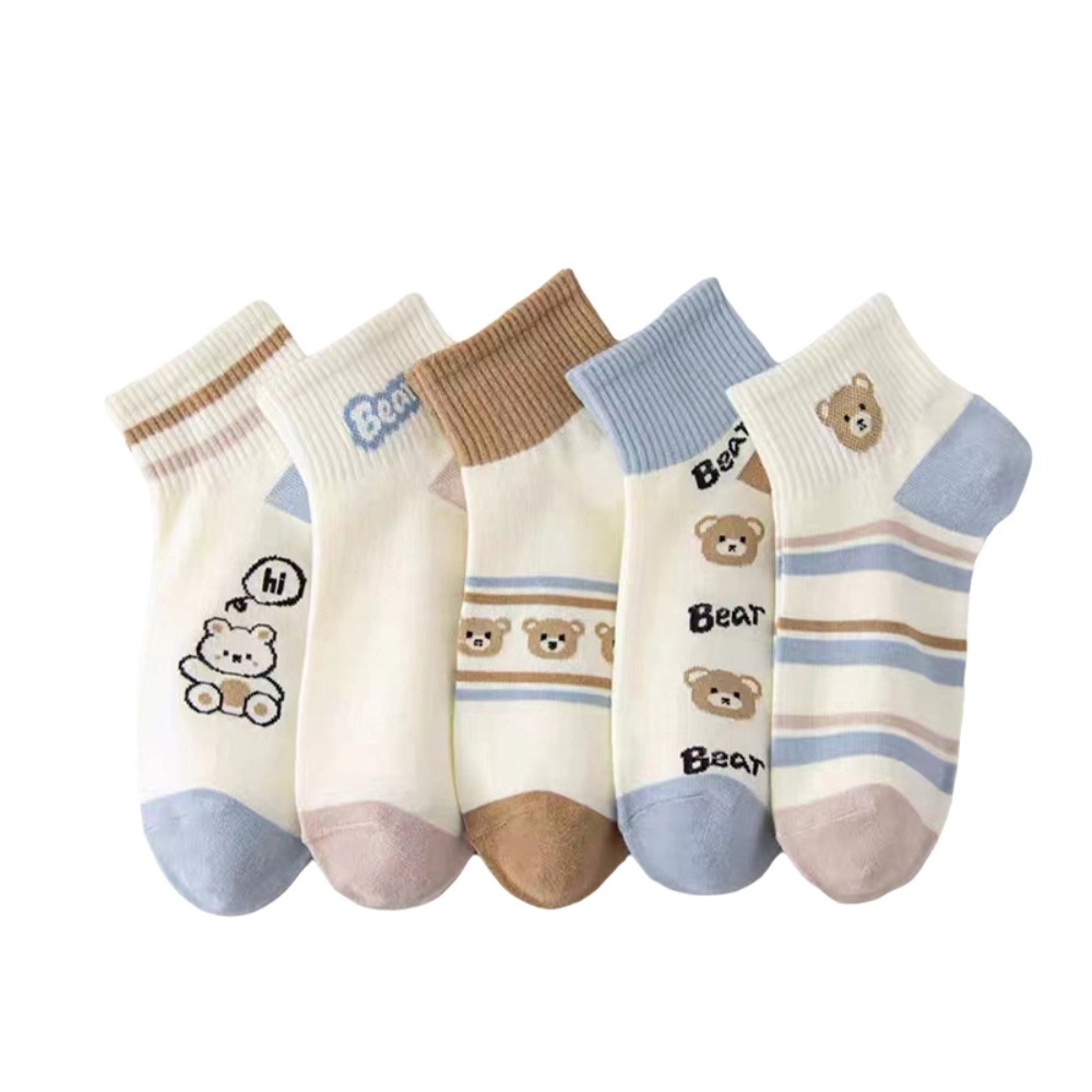 Wardrobe Whimsy 5 Pairs Womens Cute Crew Socks Colorful Ankle Socks