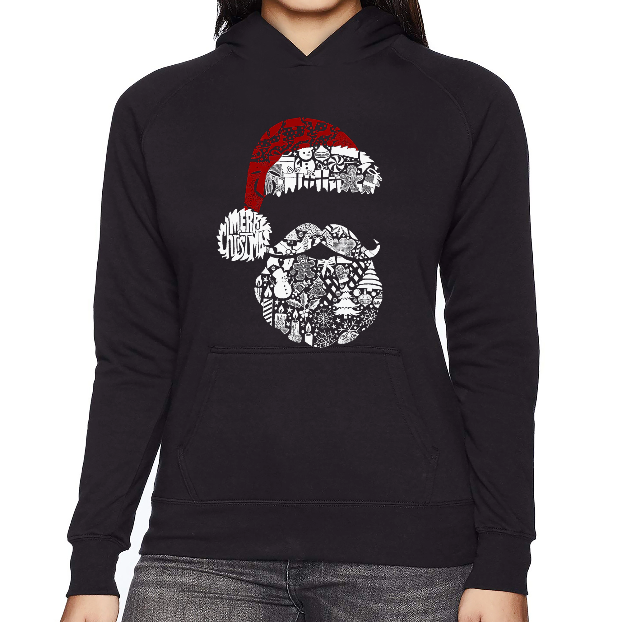 LA Pop Art Santa Pics - Women's Word Hooded Sweatshirt