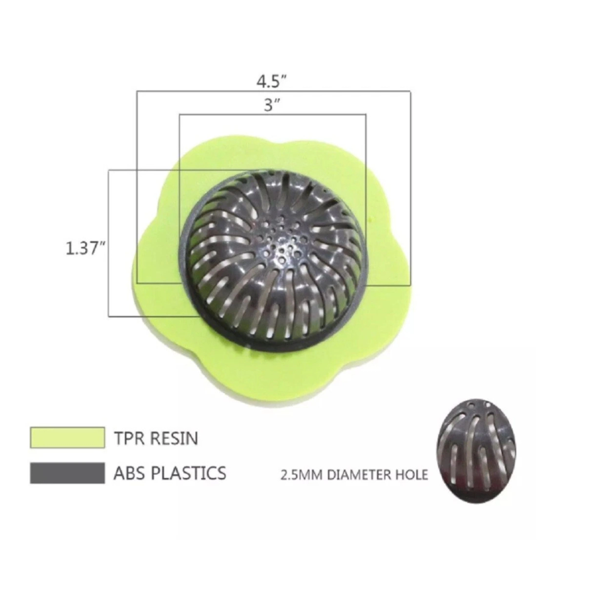 Home Collection Pack of 4, 4.5" Kitchen Sink Drain Strainers Plastic Food Catchers