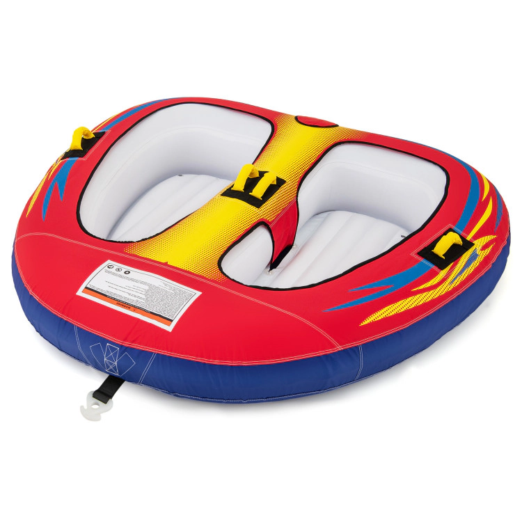 SUGIFT Teen Red Towable Boat Tube with 36-in Cockpit Seat and Bottom Drainage 69-in W 68-in D 340-lb Load Capacity