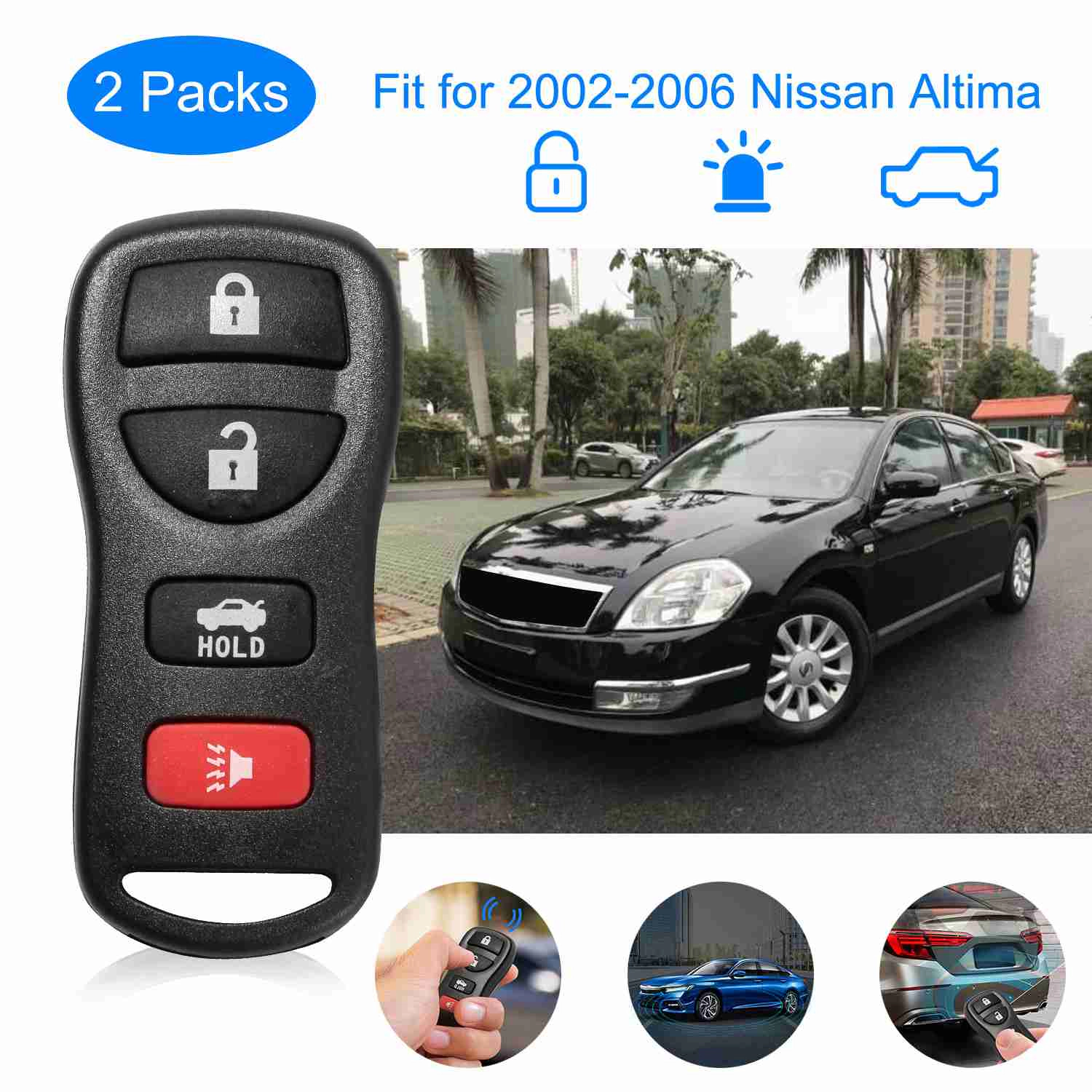 GBruno 2-Pack Key Fob For 2002-2006 Nissan Altima