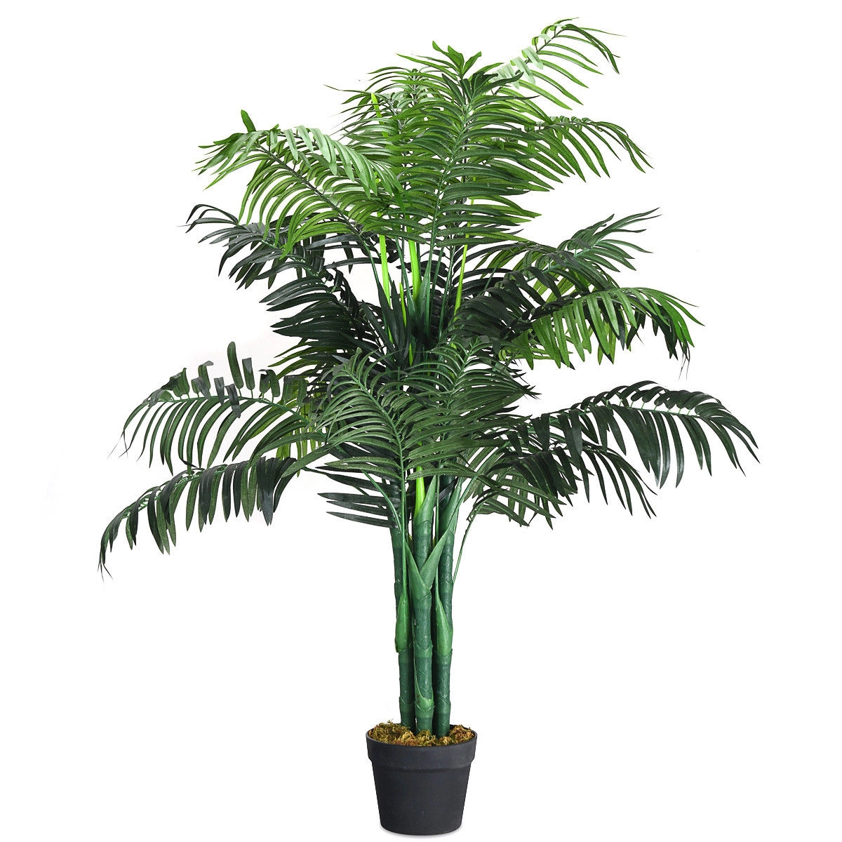 Slickblue 3.5ft Artificial Palm Tree Faux Plant with Layered Fronds Indoor Office Floor Decor