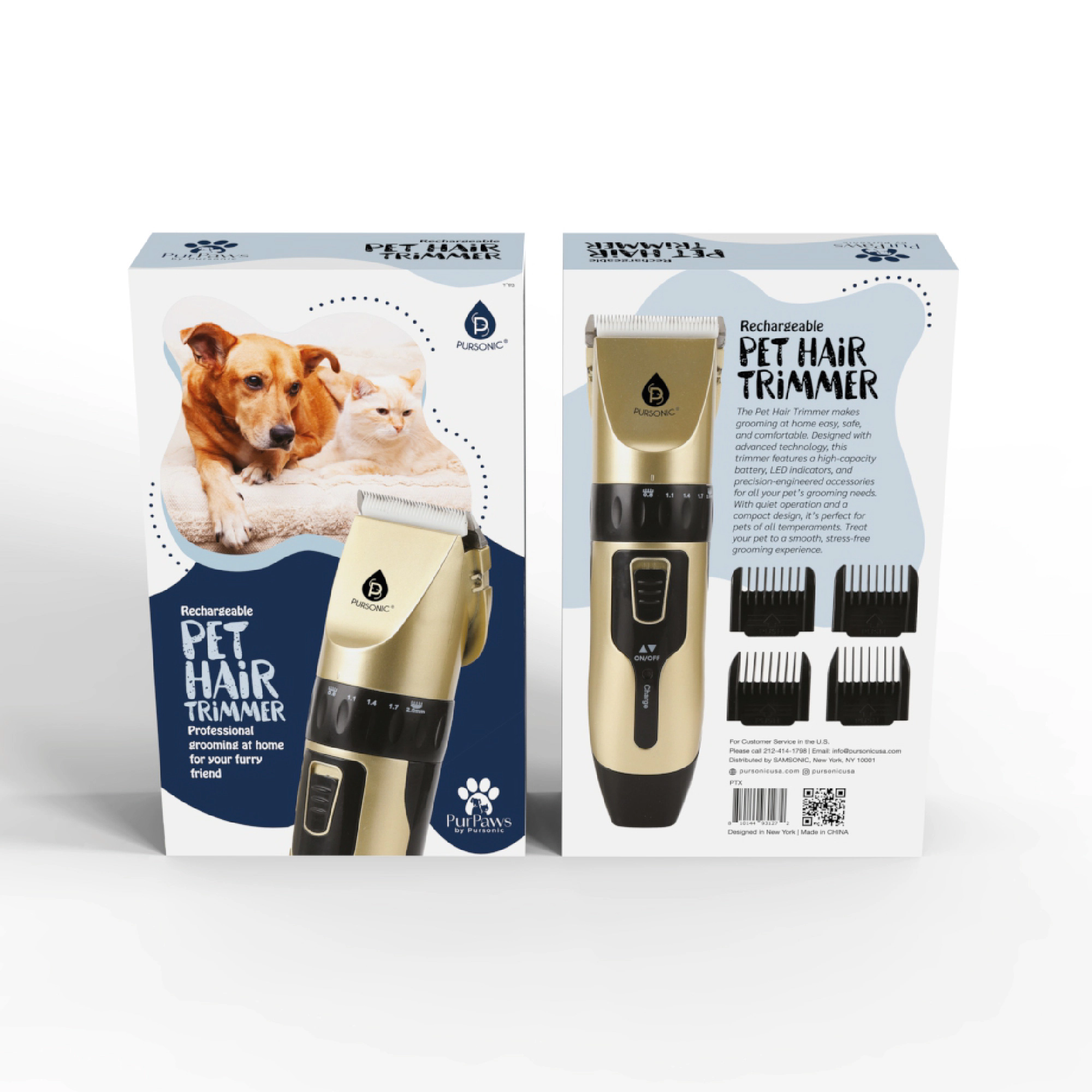 Pursonic Unisex Rechargeable Pet Grooming Trimmer – Pet Hair Trimmer