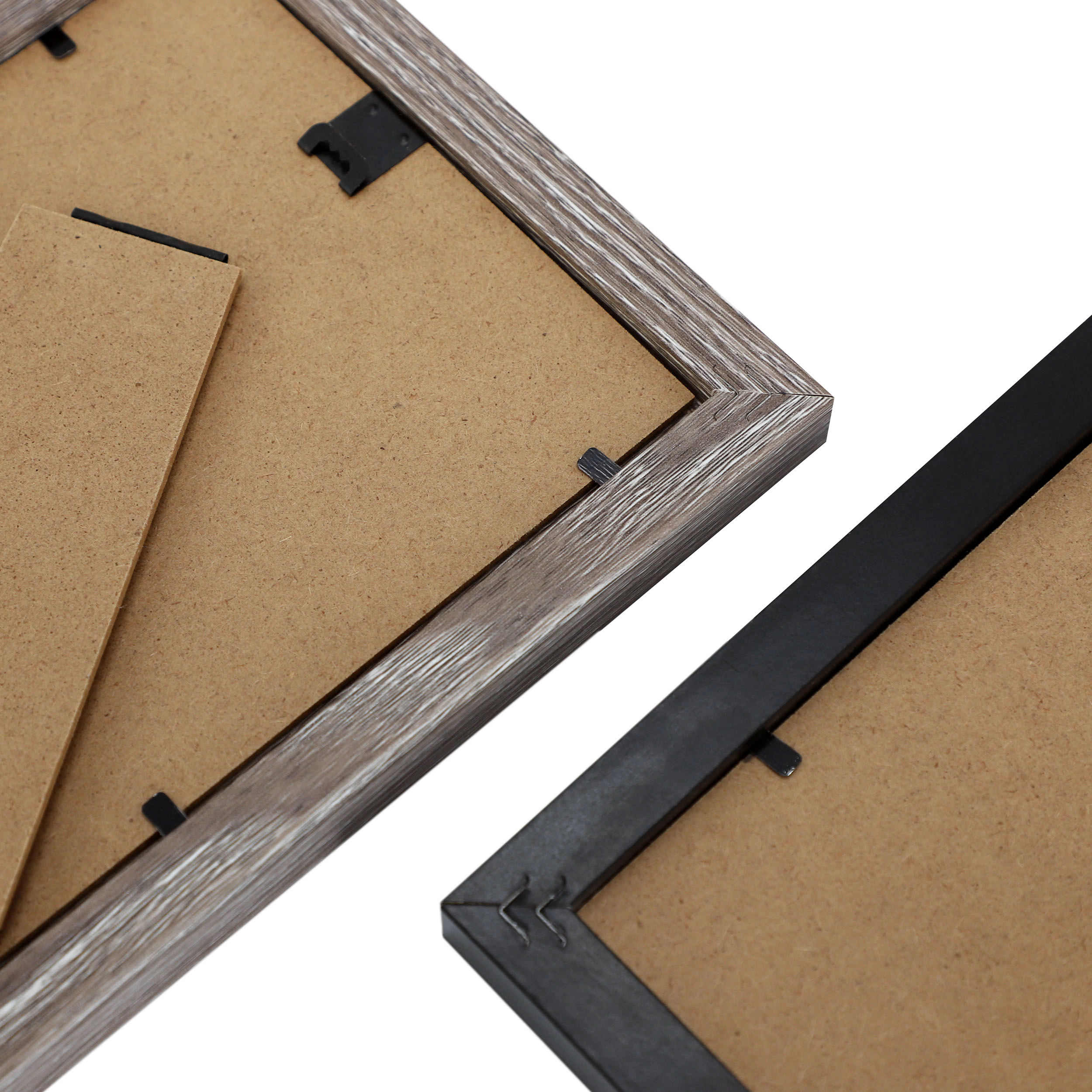 MegaChef 10 Piece Assorted Wood Picture Frame Set in Black and Brown