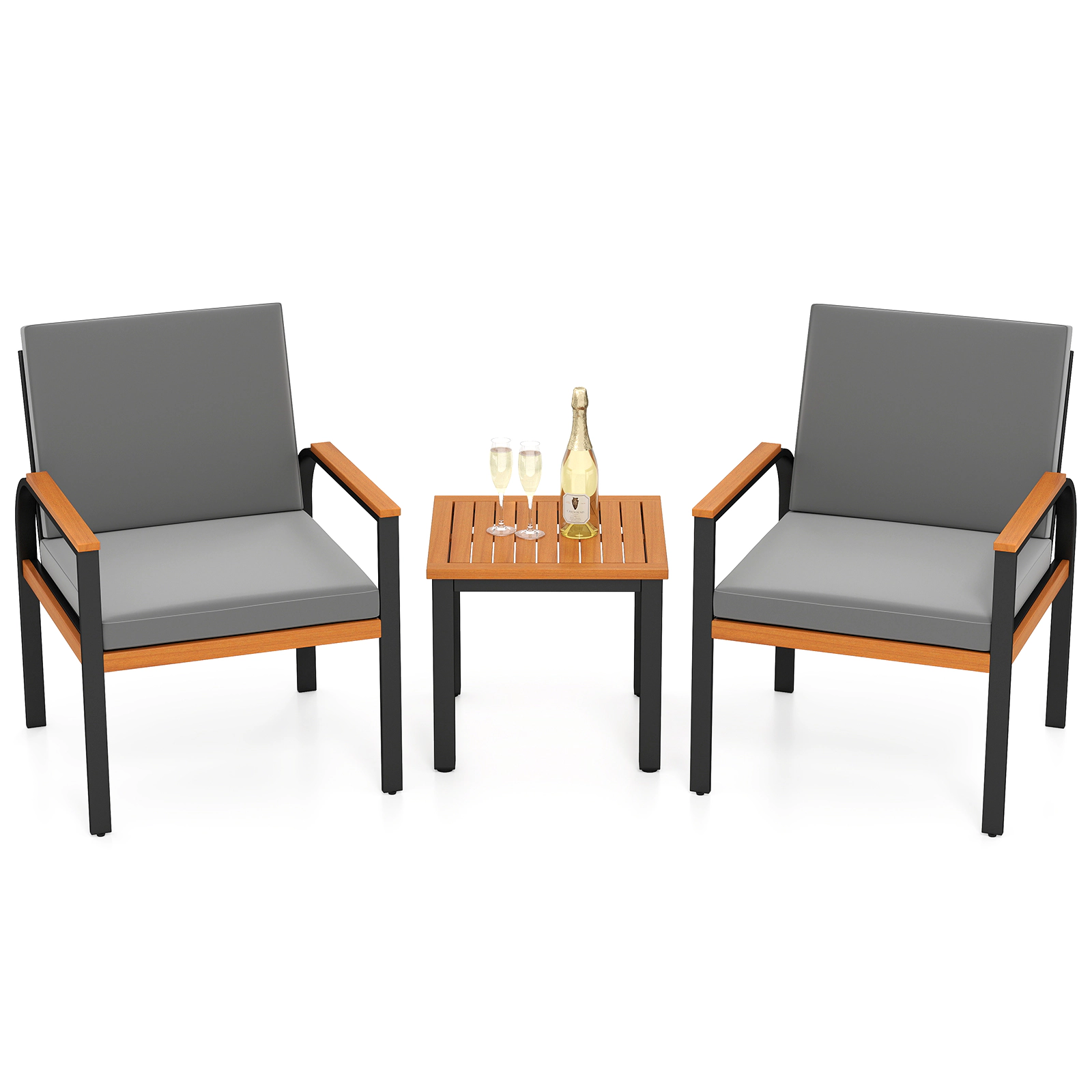 LJG 3 Piece Patio Furniture Set Outdoor Conversation Set with Coffee Table