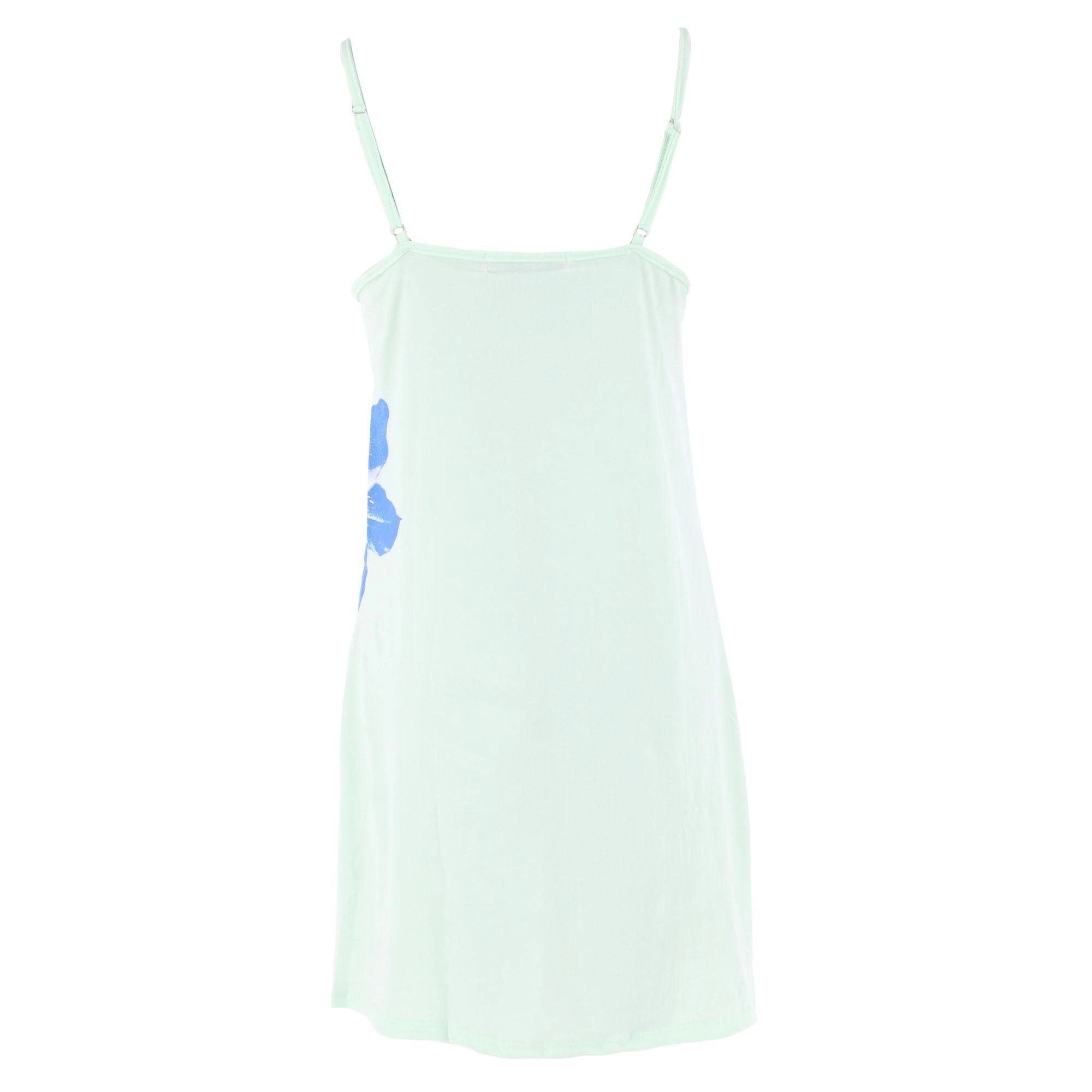 CTM Women's Hibiscus Chemise Nightgown with Lace Edge