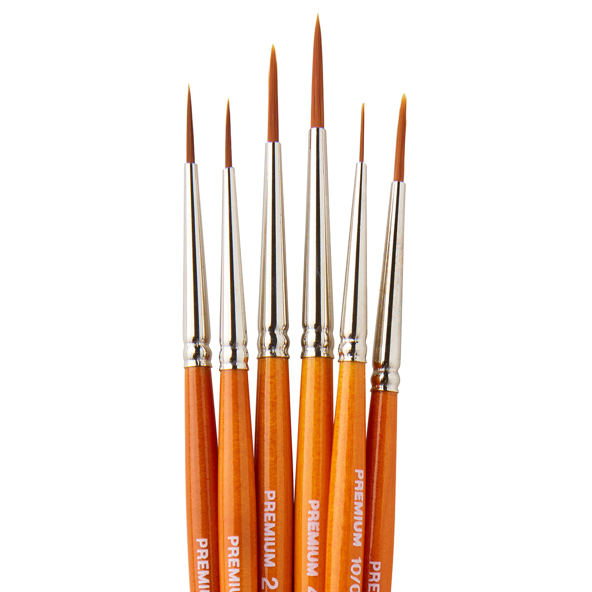 KINGART Radiant™ 6350 Liner Golden Synthetic Brush Set - 6 pc
