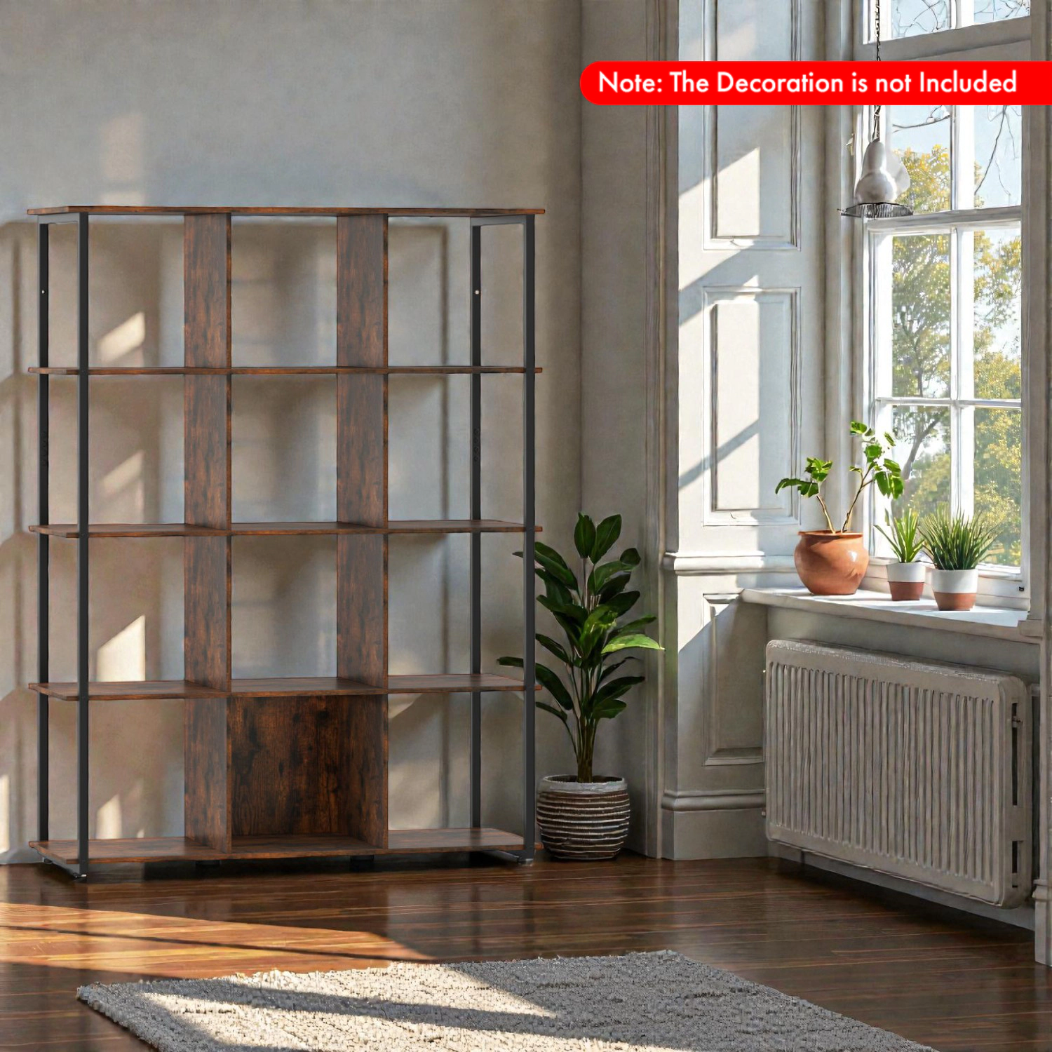 Hivvago Spacious 12-Cube Display Shelf with Wall Anchors for Secure Placement