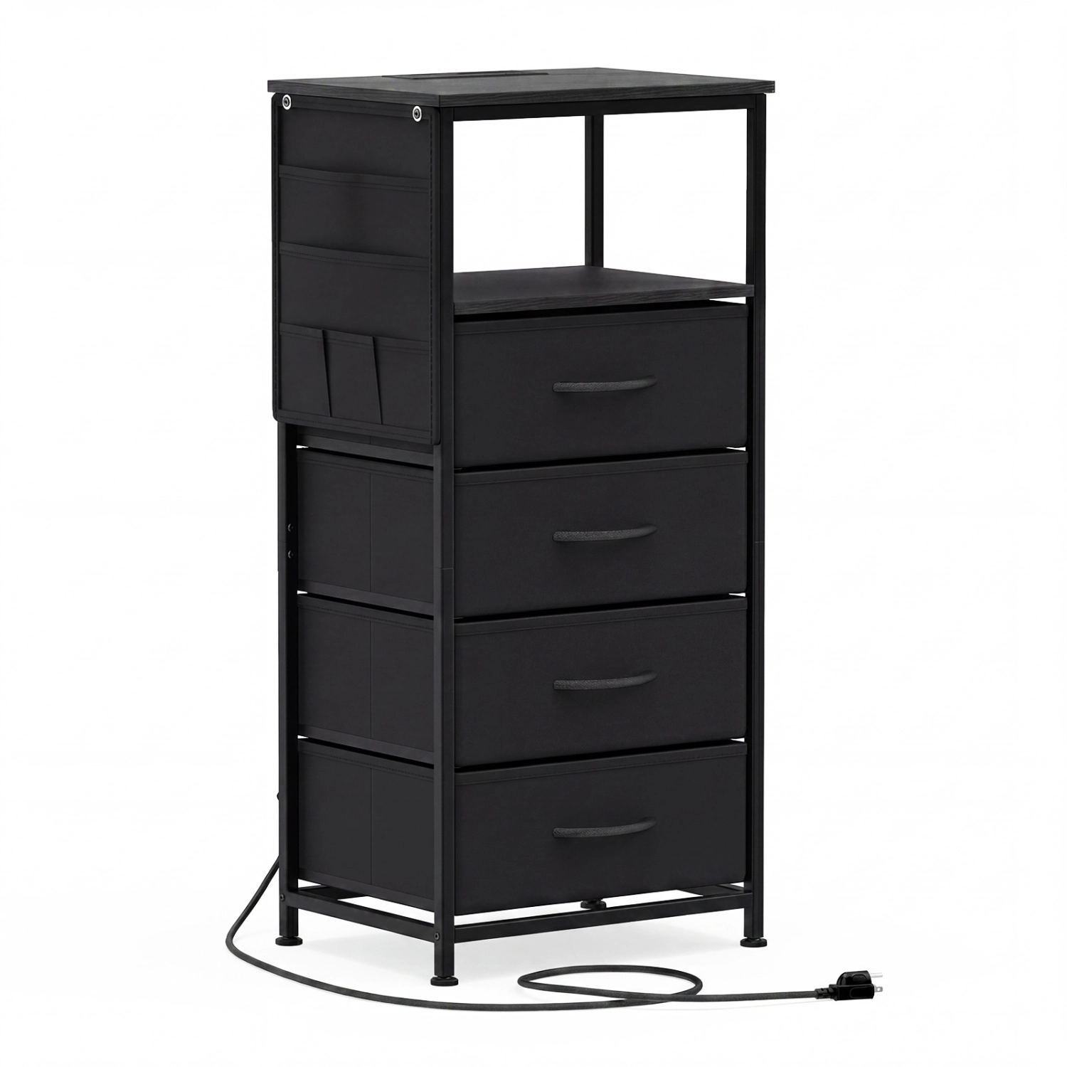 Hivvago Nightstand with Integrated Charging Station 34" Modern Bedside Table