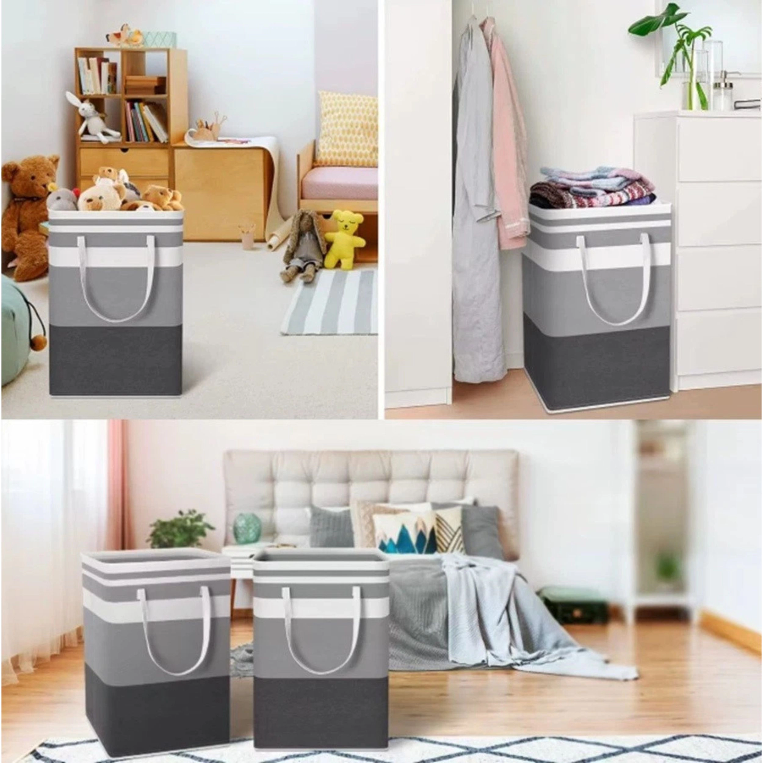 Home Collection Large Foldable Collapsible Laundry Basket Waterproof Freestanding Hamper