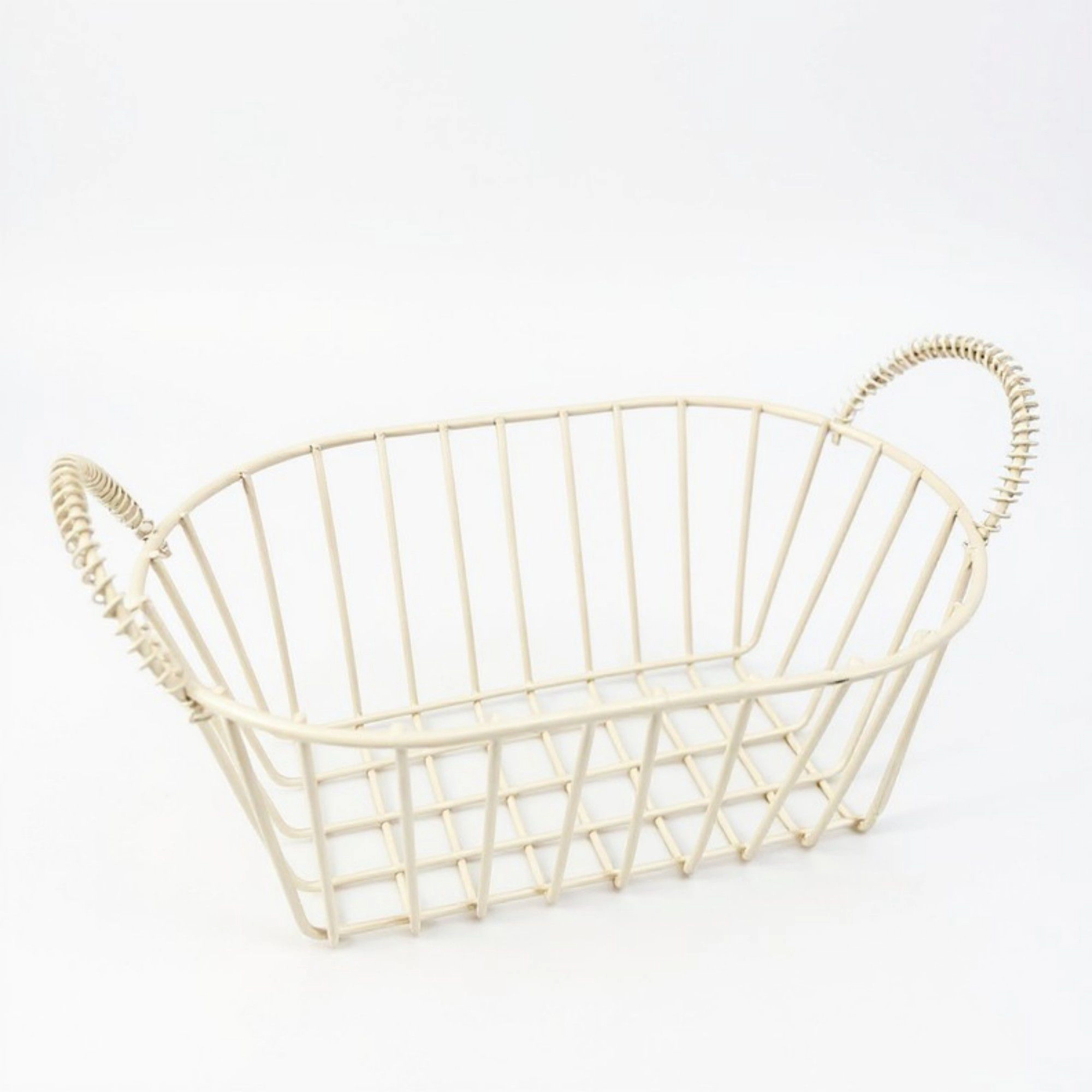 Alilang Women Oval Wire Storage Basket with Dual Handles and Open Frame Design 7x4.7x3in