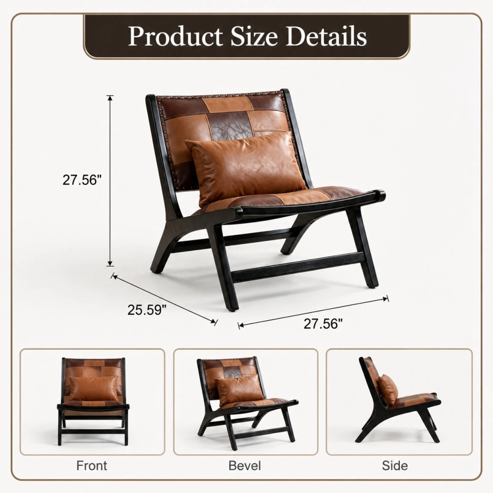 GOODSILO PU Leather Upholstered Accent Chair
