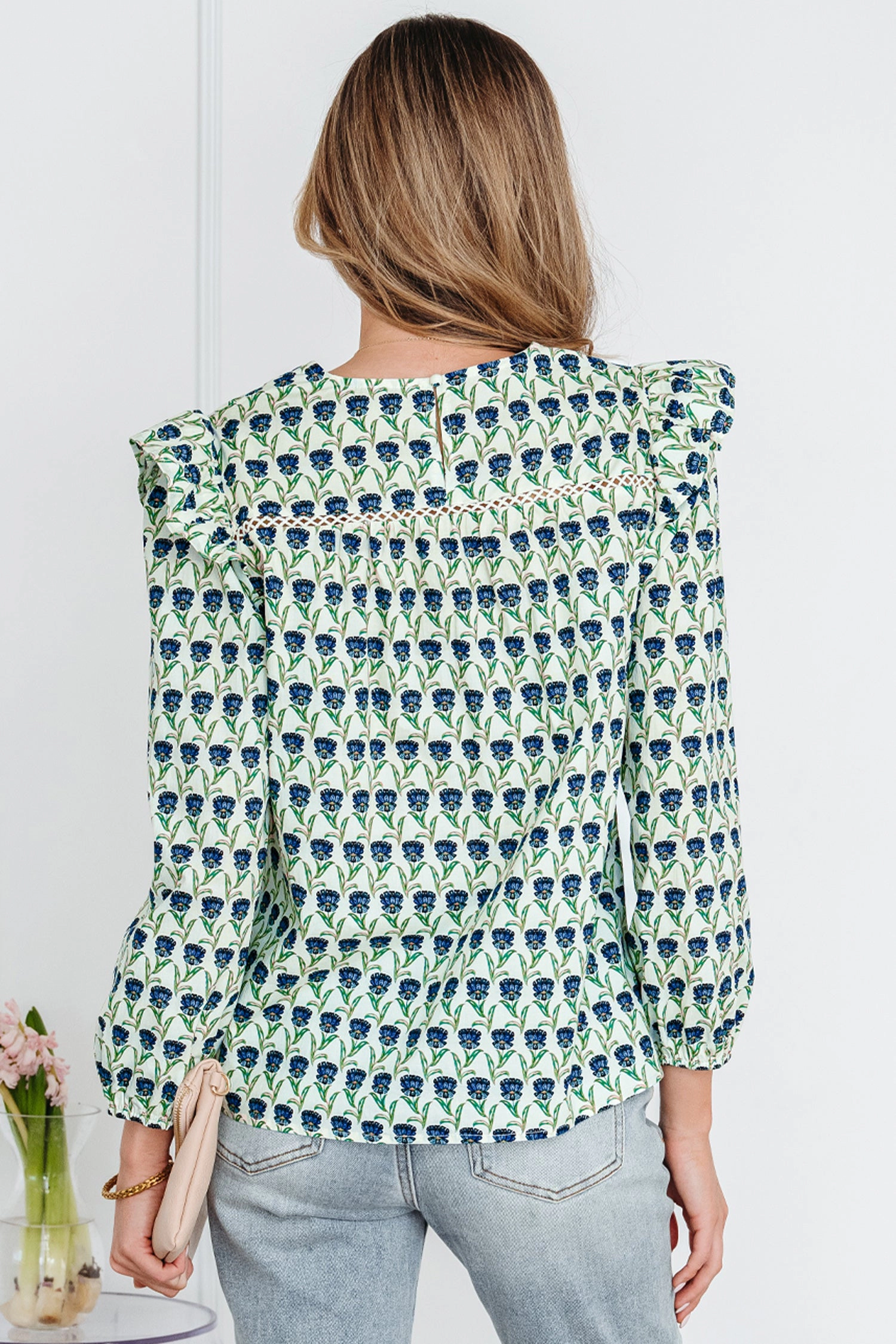 Threaded Pear Women's Amalia Long Sleeve Blouse Top