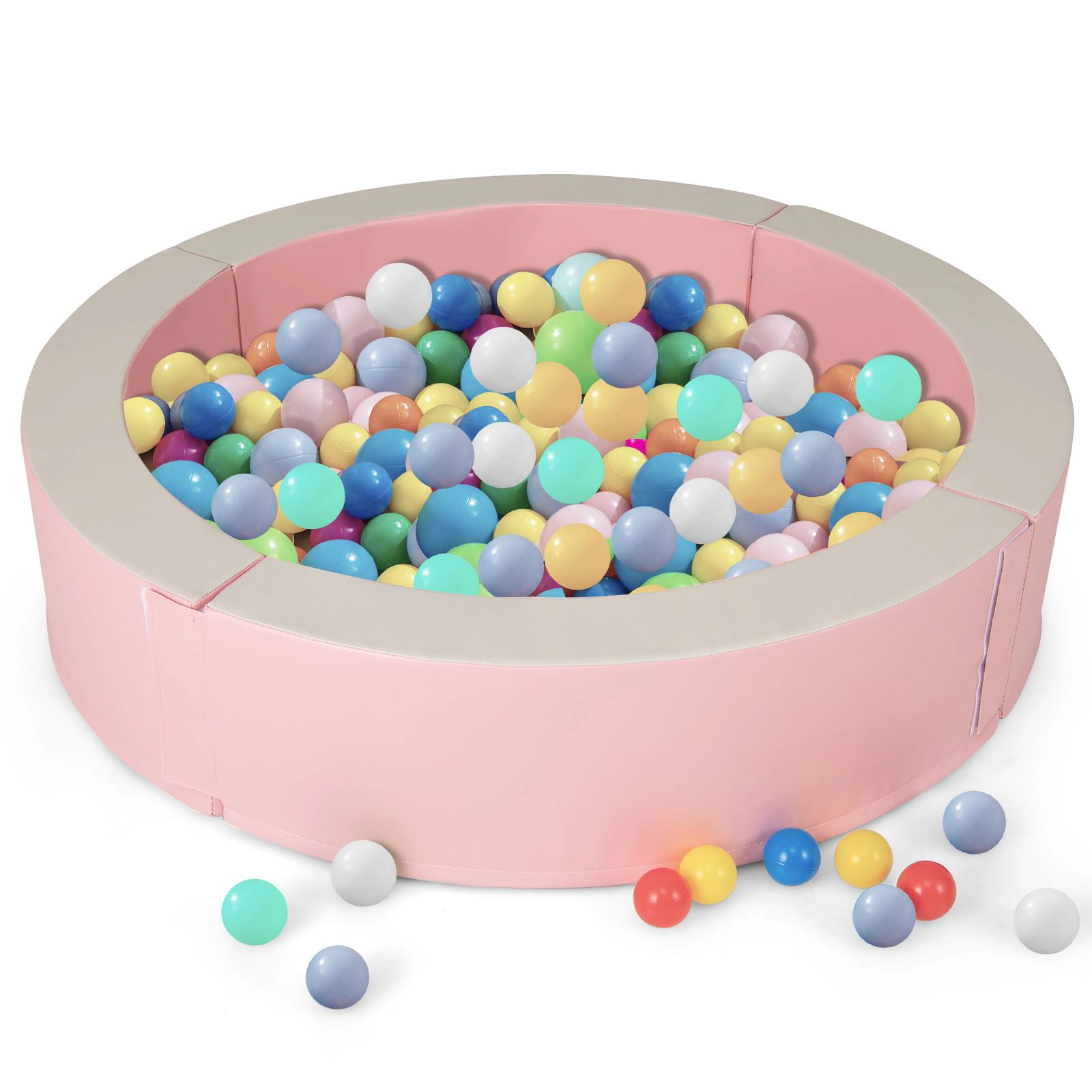 Slickblue Kids Ball Pit with 50 Ocean Balls PU Leather Cover