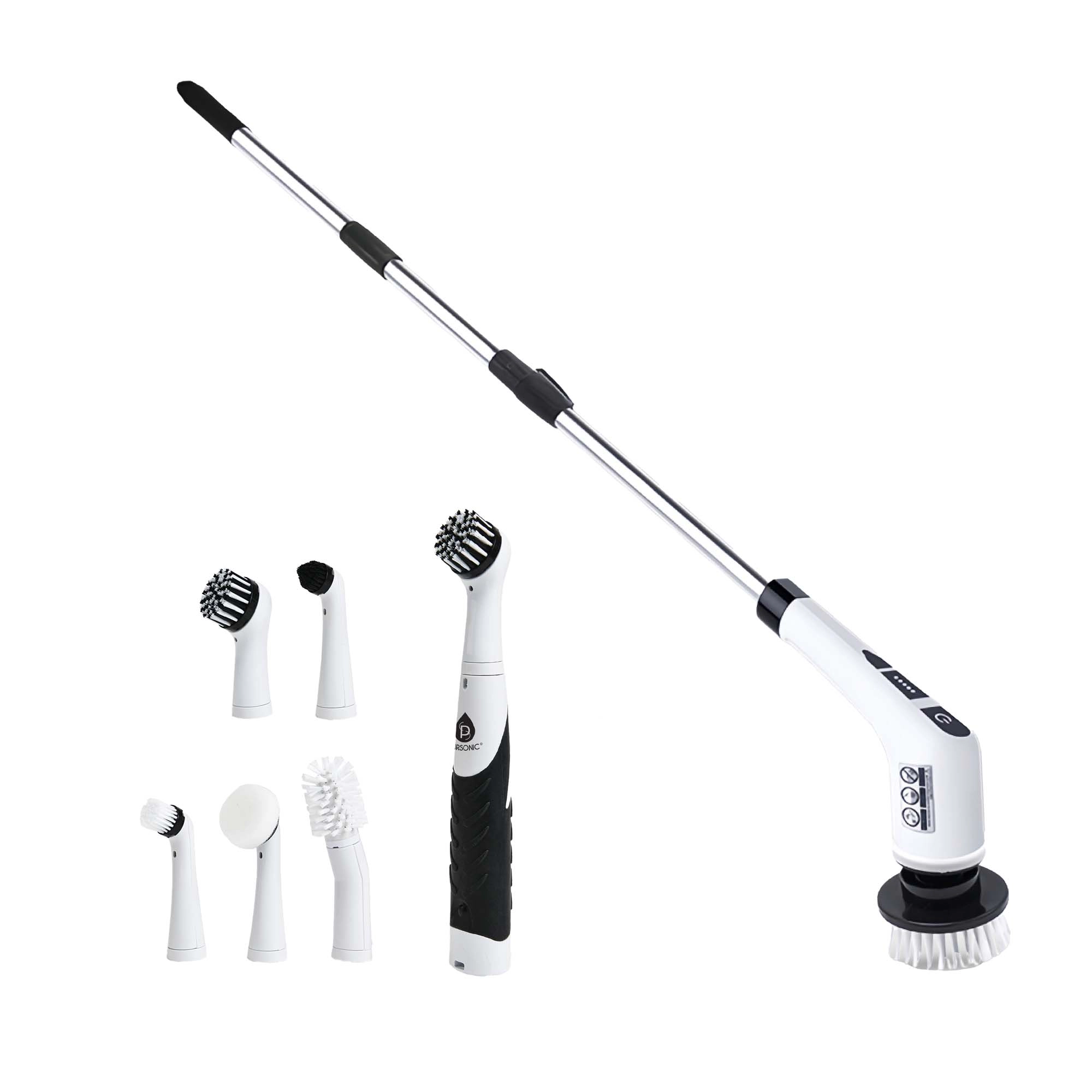 Pursonic Unisex Cordless Cleaning Scrubber Bundle with Rechargeable Power Scrubber, 12 Brush Heads & Multi-Surface Tools