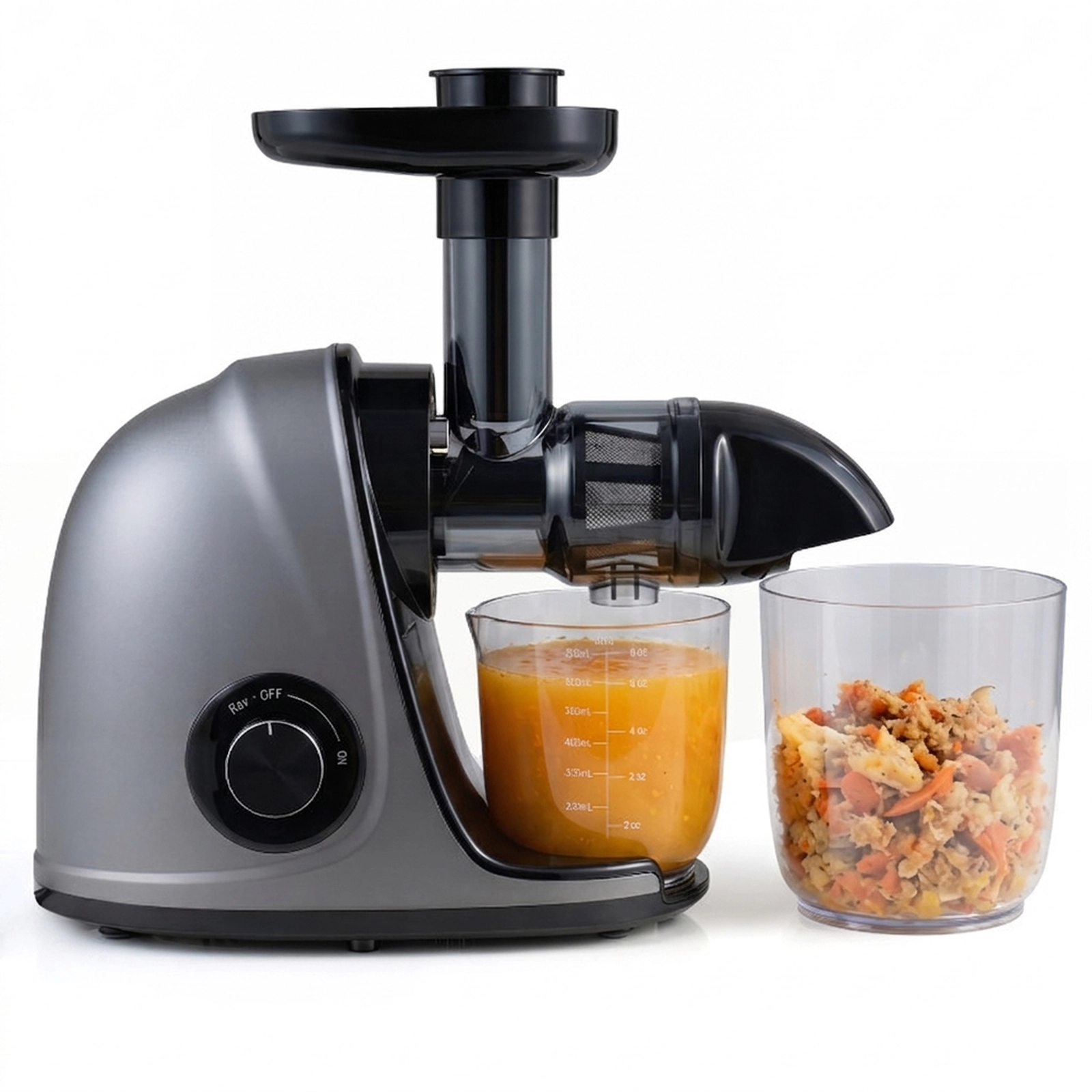 SUGIFT 150W 2-Speed Cold Press Slow Masticating Juicer Machine with Anti-Jam Reverse and 24-oz Juice Jug