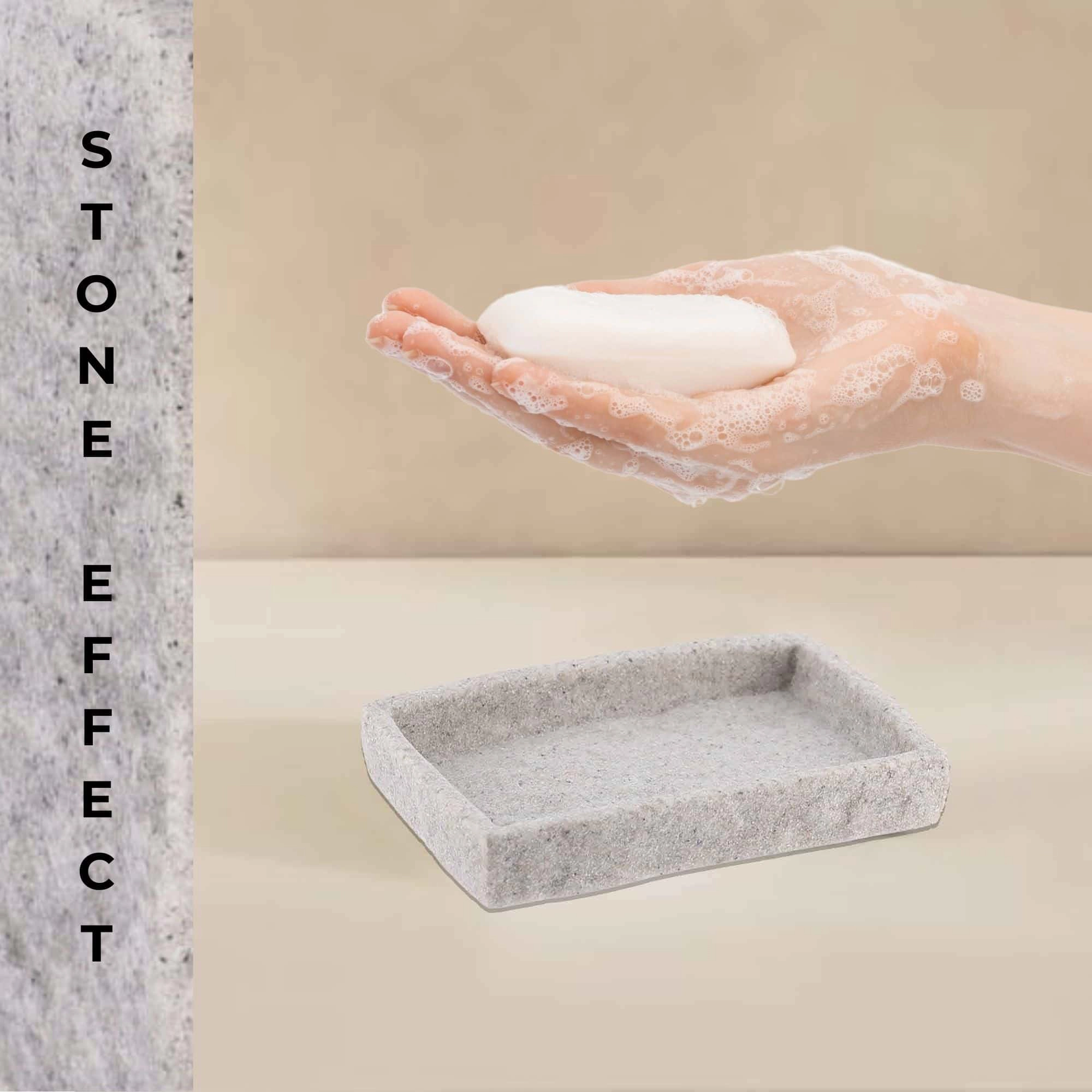 Evideco French Home Goods Sandstone Polyresin Soap Dish - 7 x 5