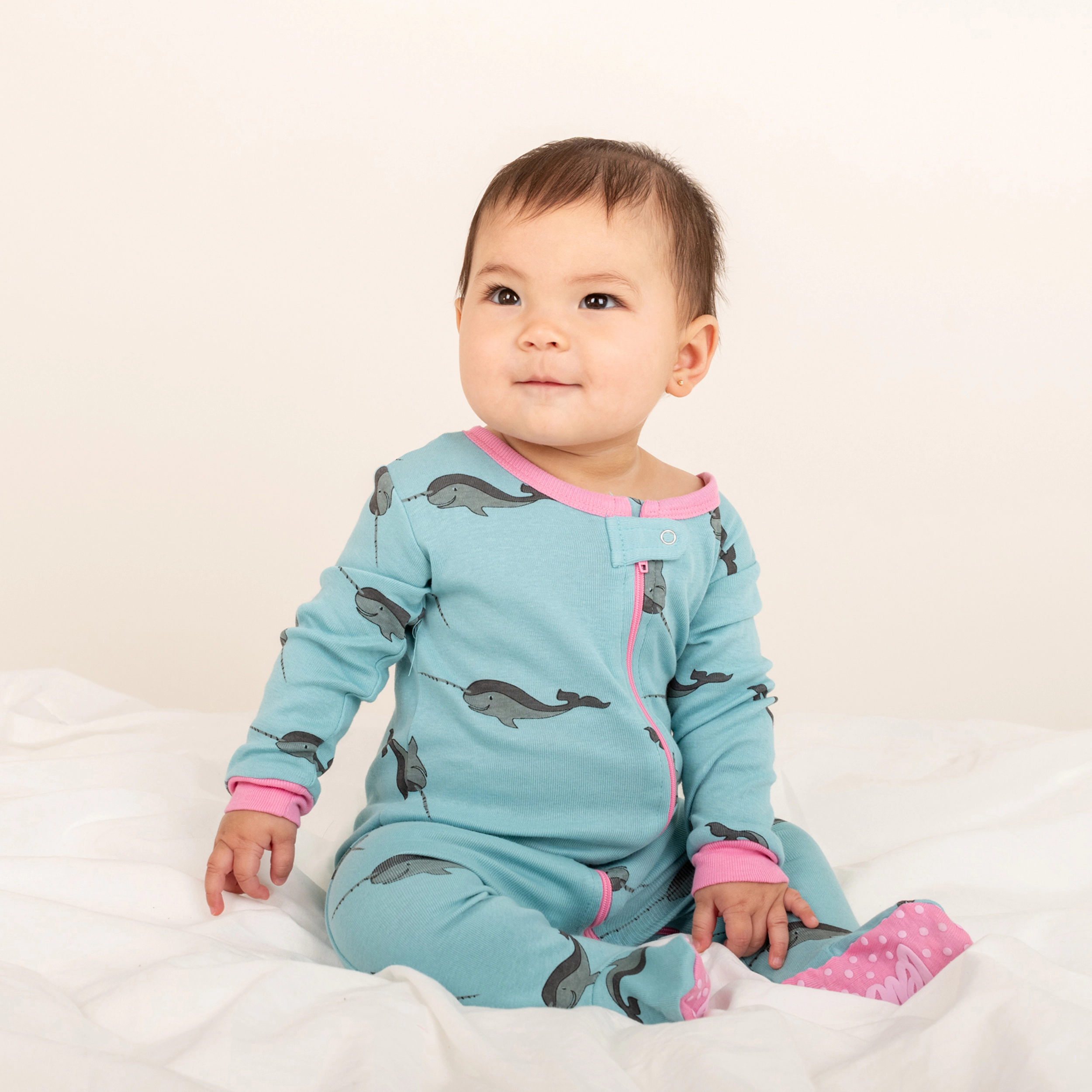 Leveret Baby/Toddler Sea Animals Cotton Footed Pajamas