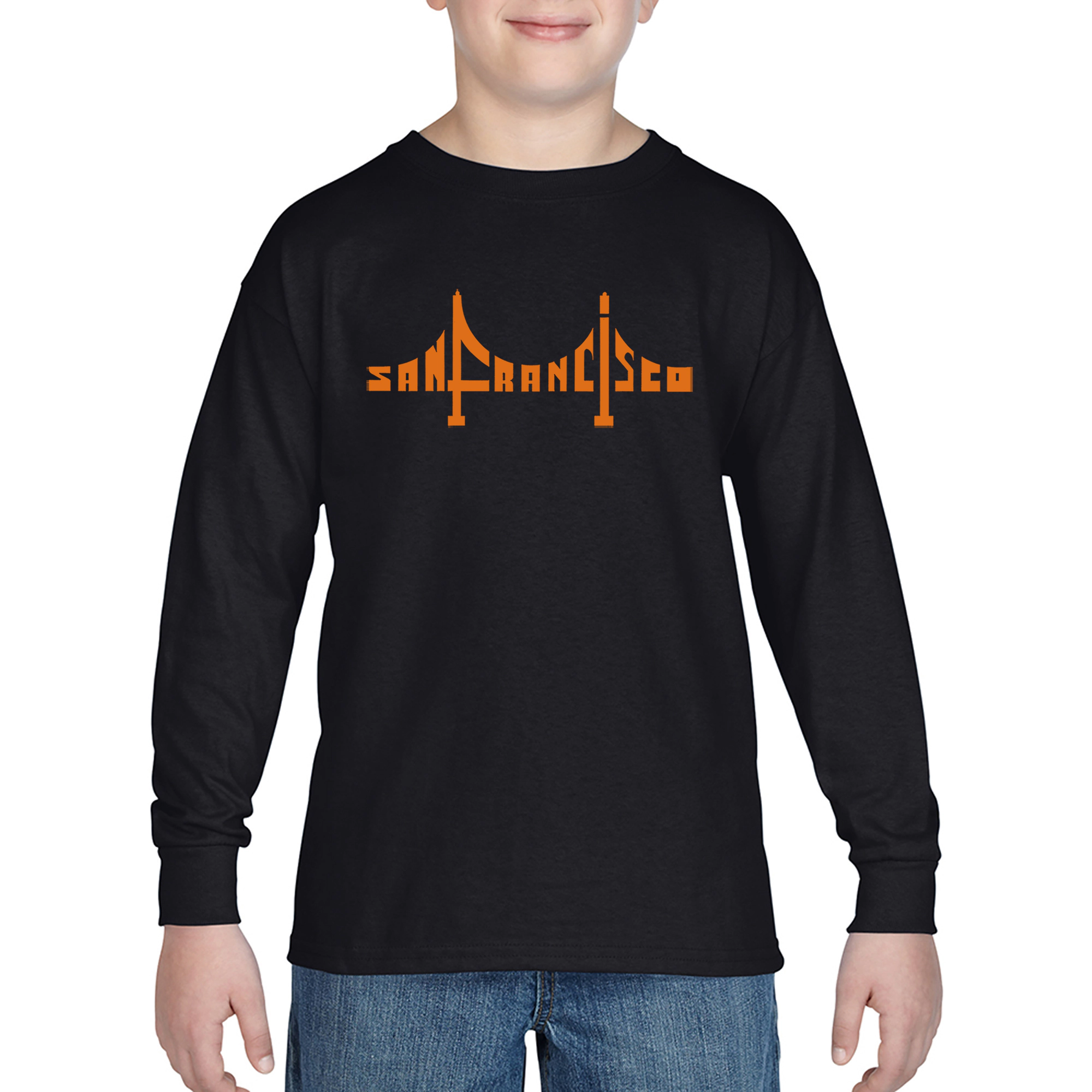 LA Pop Art Boys Long Sleeve T-Shirt -  San Francisco Bridge