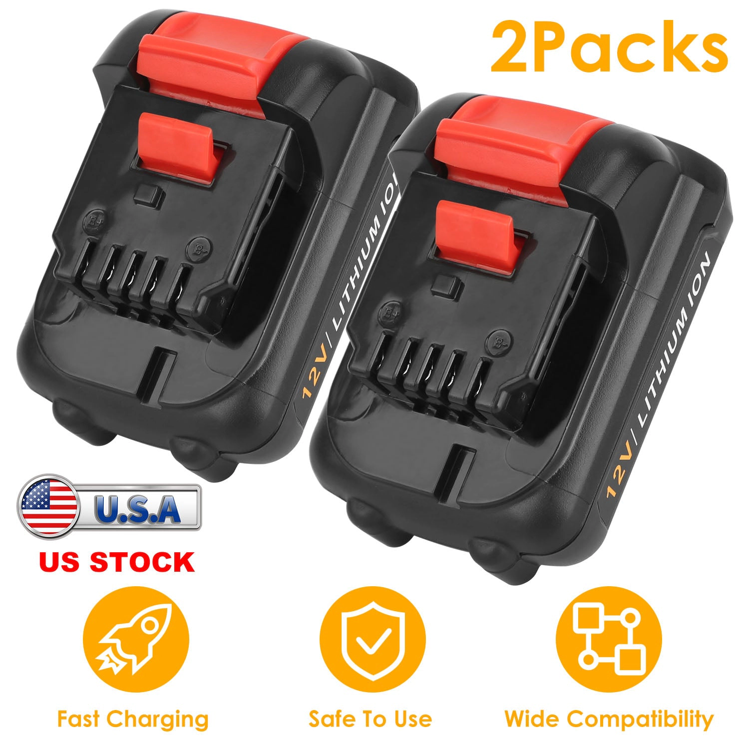 GBruno 2-Pack 12V Li-Ion Power Tool Battery