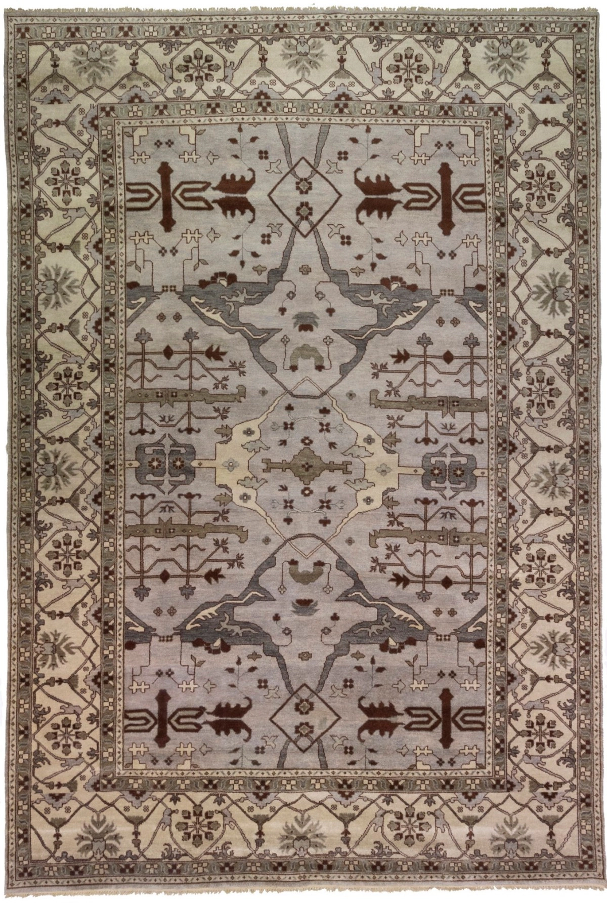 Magic Rugs Greige Floral 12X18 Oushak Oriental Rug