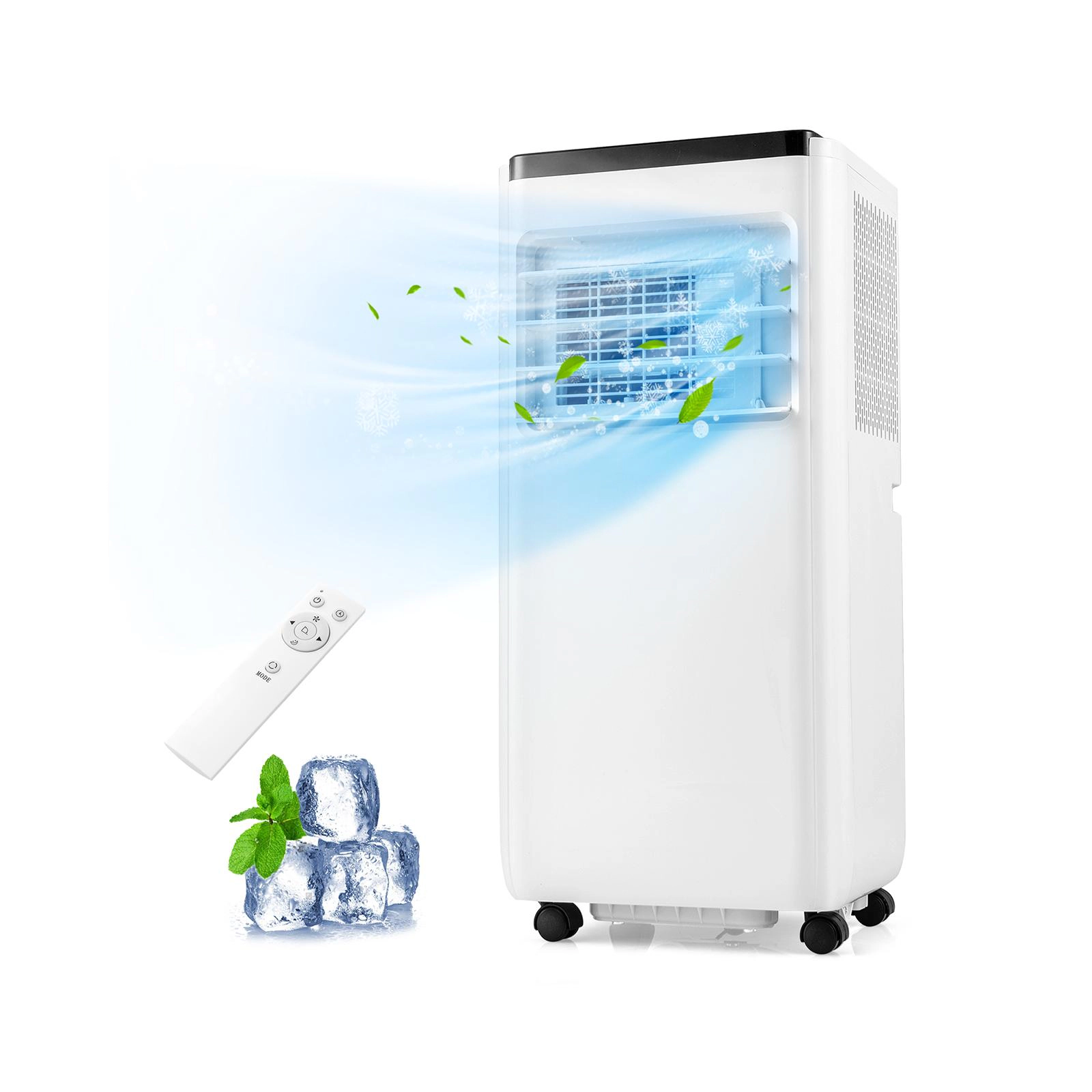 SUGIFT 10000-BTU 350-sq ft Portable Air Conditioner with Dehumidifier Fan Mode Child Lock and 24-Hour Timer