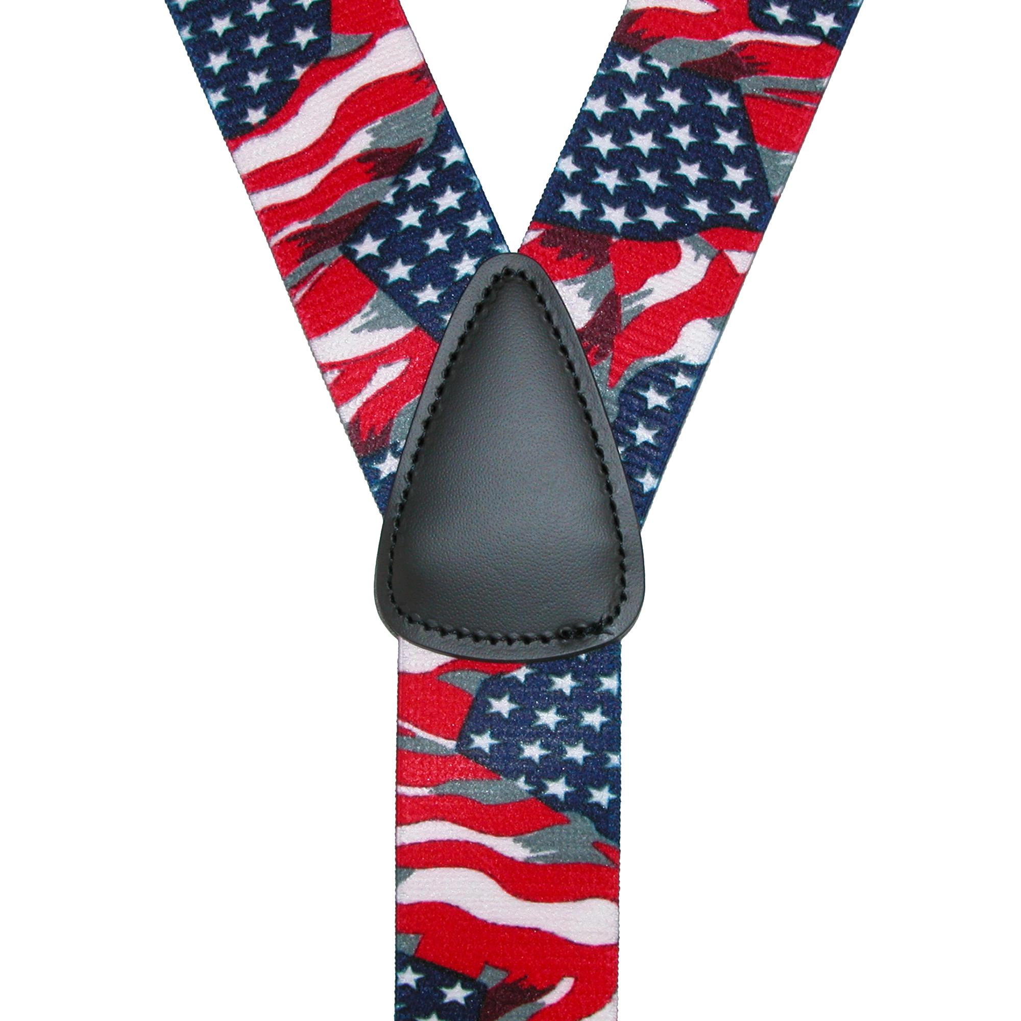 CTM Men's Elastic American Flag Suspender with Hook Ends