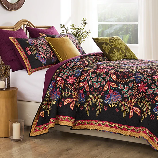 Greenland Home Fashion Microfiber Face Cotton Back Jessa Quilt Set 3 Piece