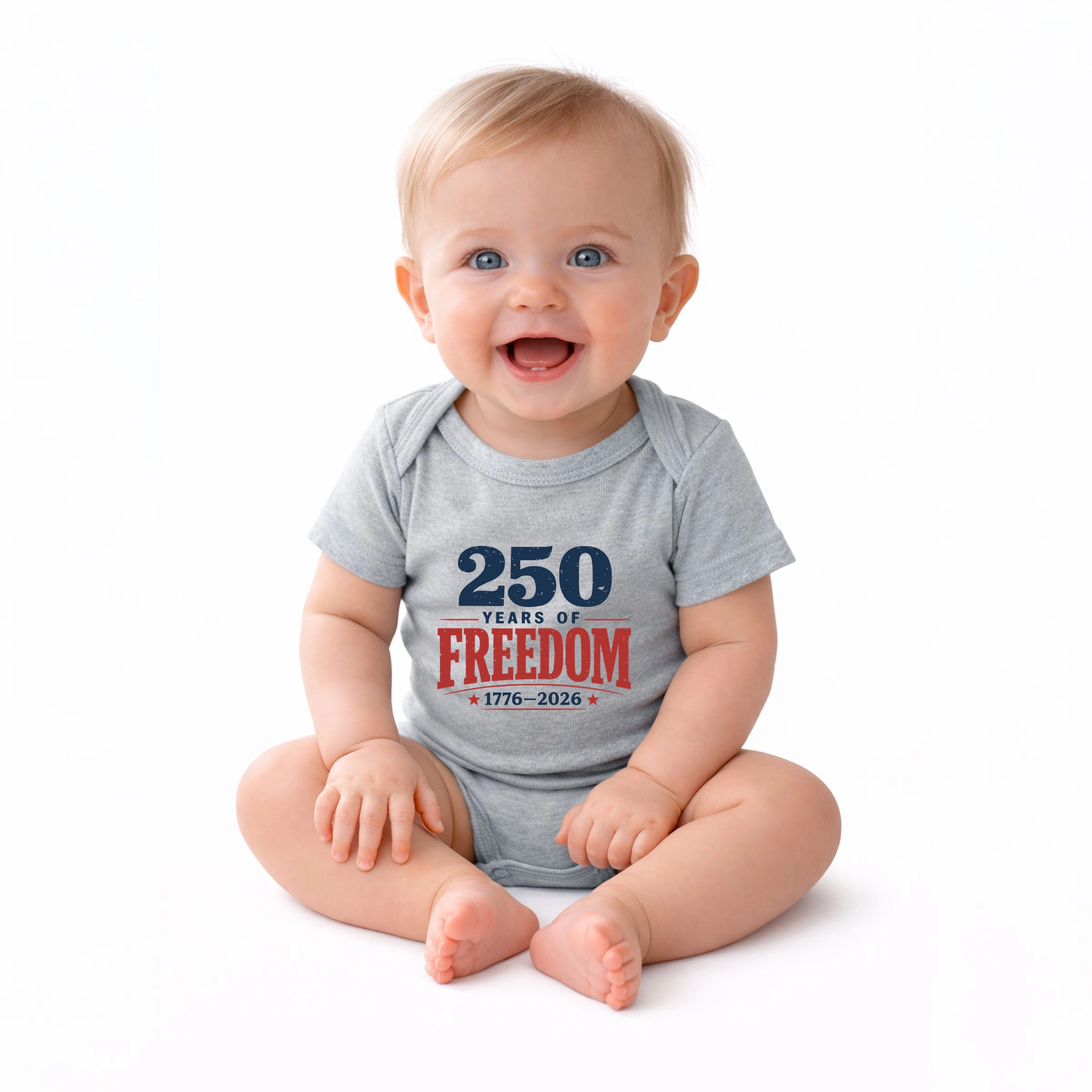 The Juniper Shop - 250 Years of Freedom Block Baby Short Sleeve Graphic Bodysuit