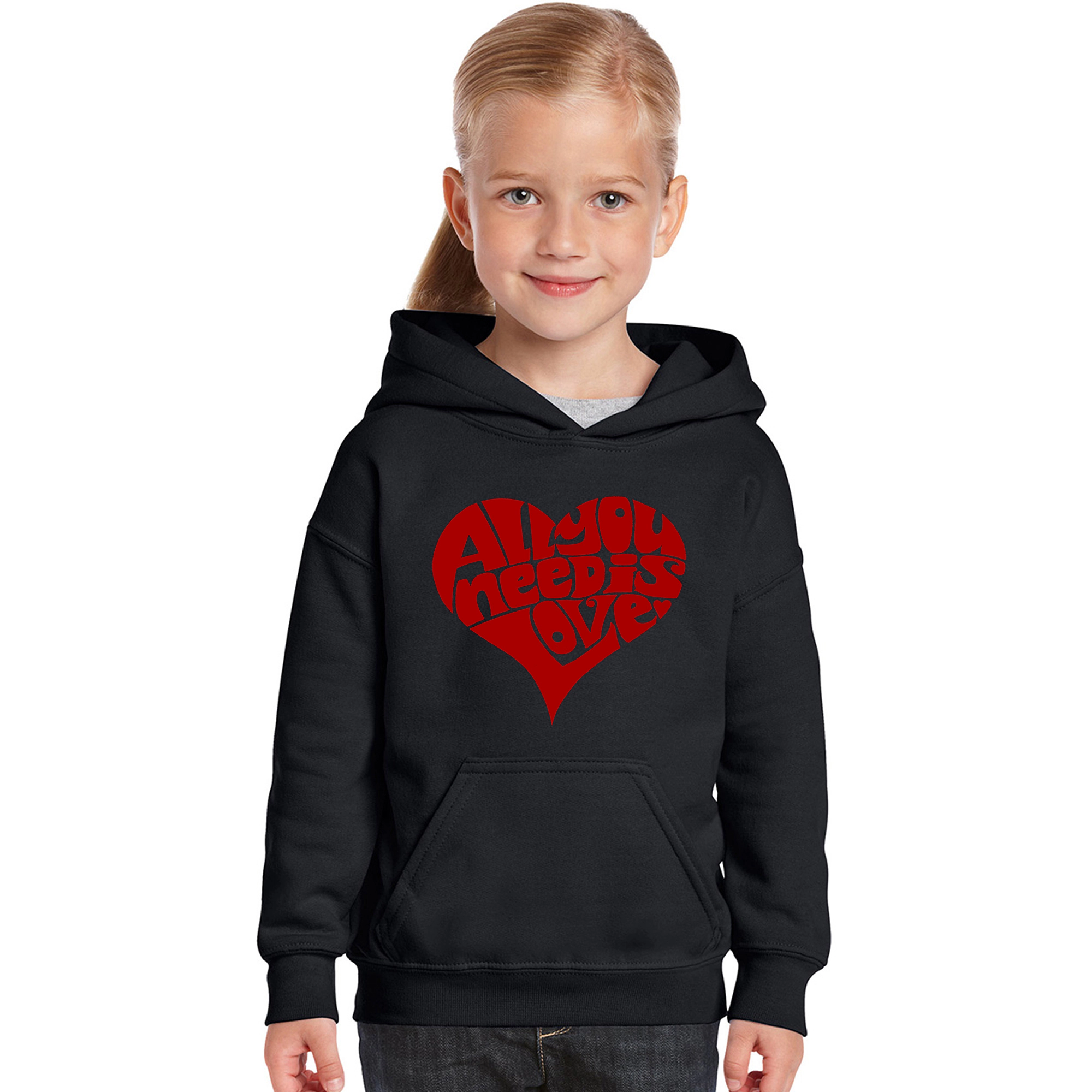 LA Pop Art Girls Word Hoodie - All You Need Is Love