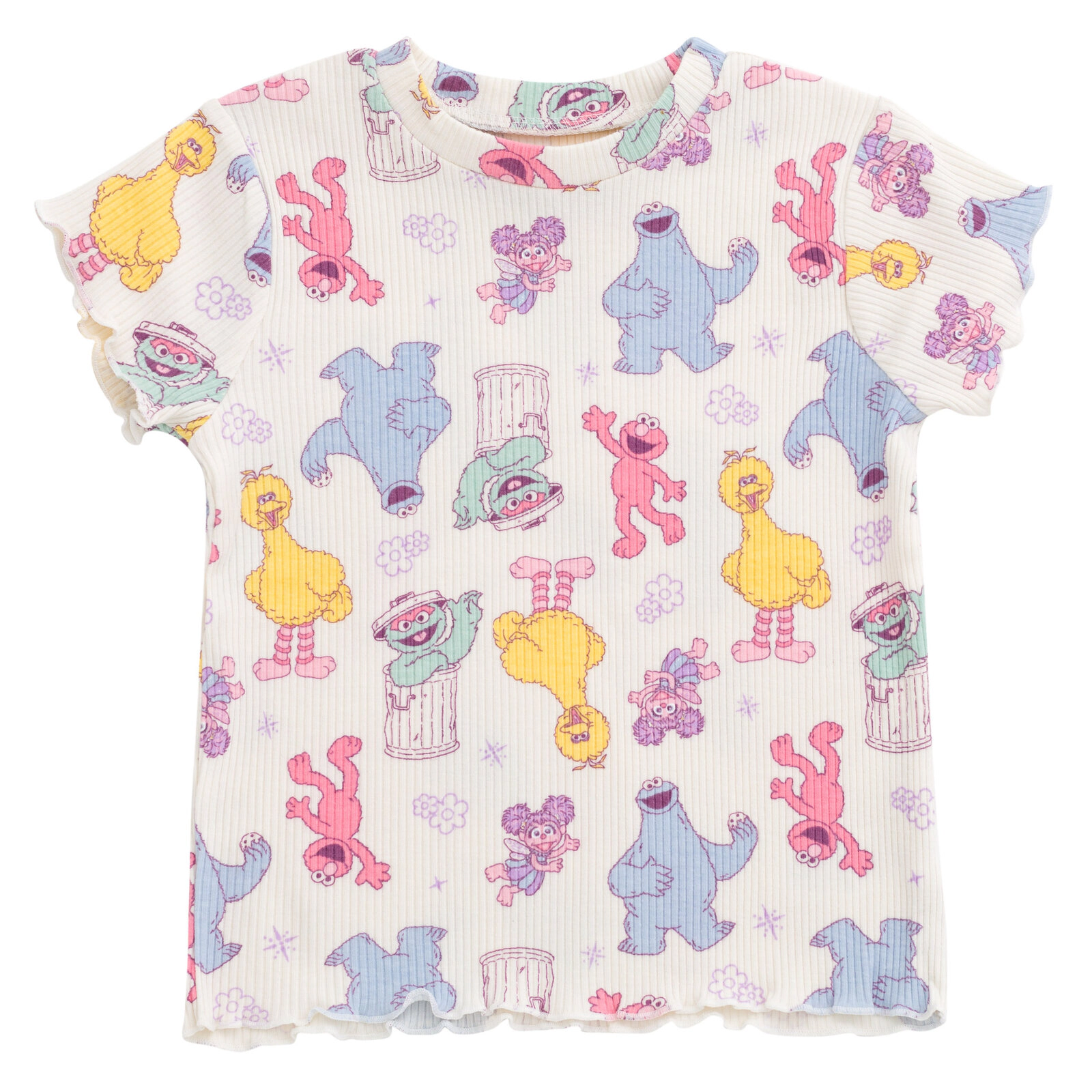 Sesame Street Girls' 2-Piece Tee and Bike Shorts Set