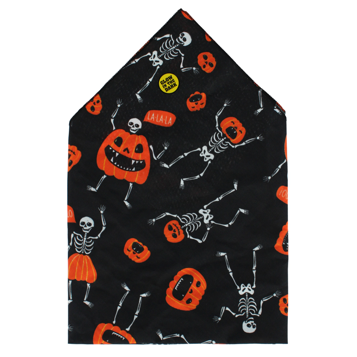 CTM Glow in the Dark Skeletons and Pumpkins Halloween Print Holiday Bandana
