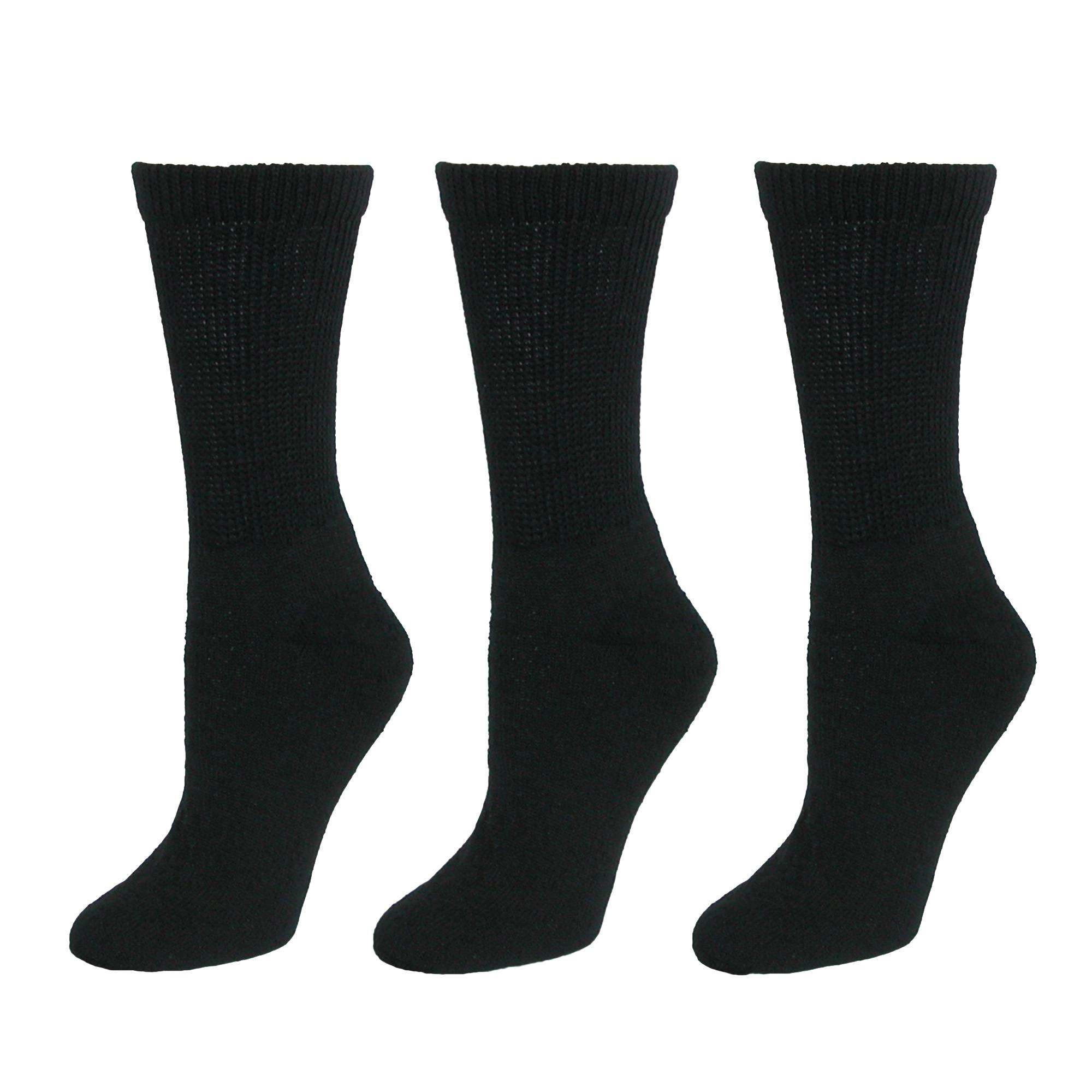 CTM Women's Diabetic Crew Socks (3 Pair Pack)