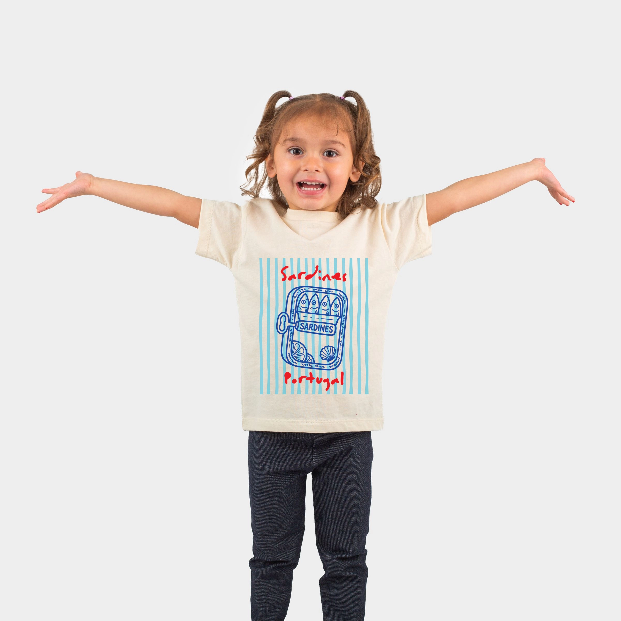 The Juniper Shop - Sardines Portugal Stripes Toddler Short Sleeve Graphic T-Shirt
