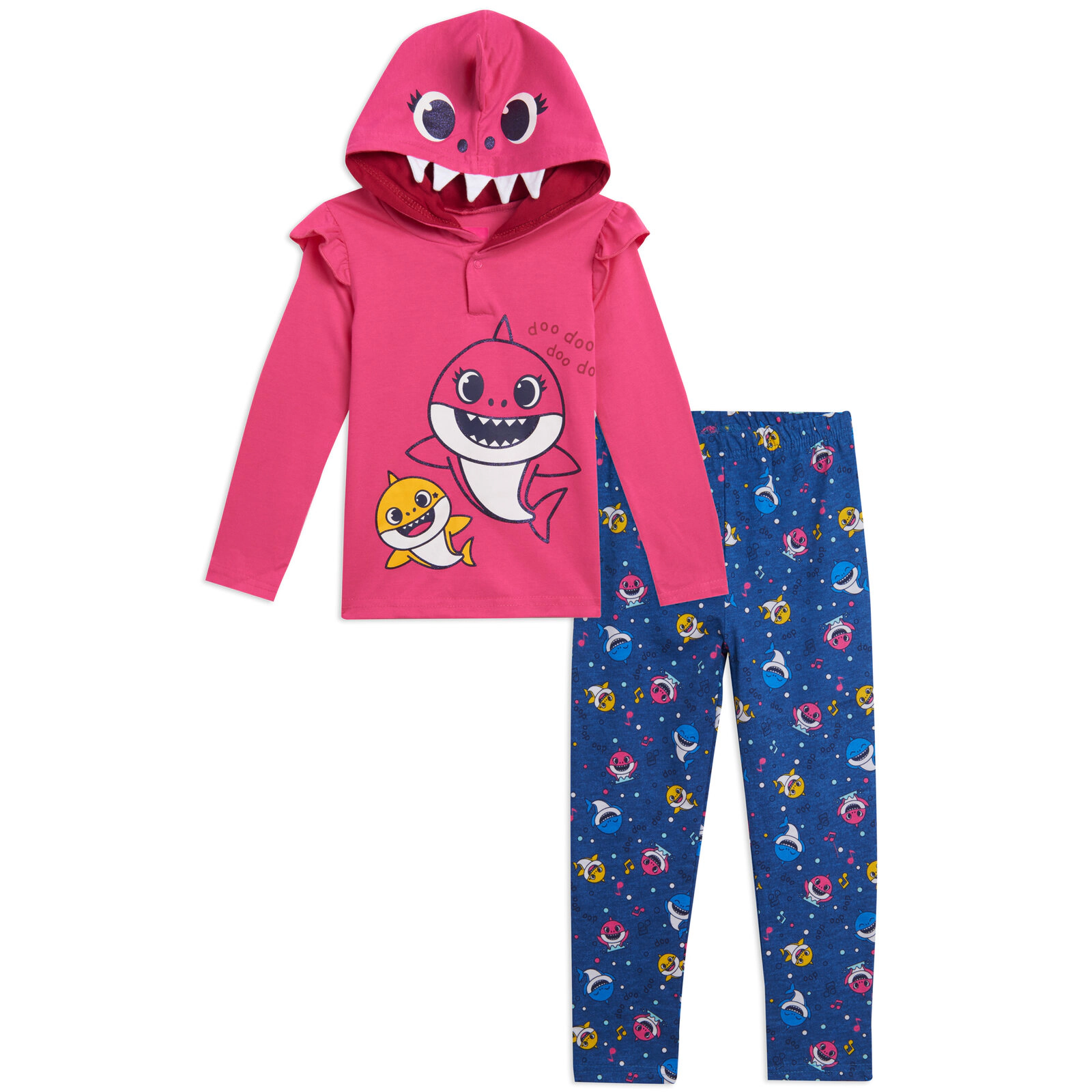 Pinkfong Baby Shark Girls' 2-Piece Hoodie and Leggings Set