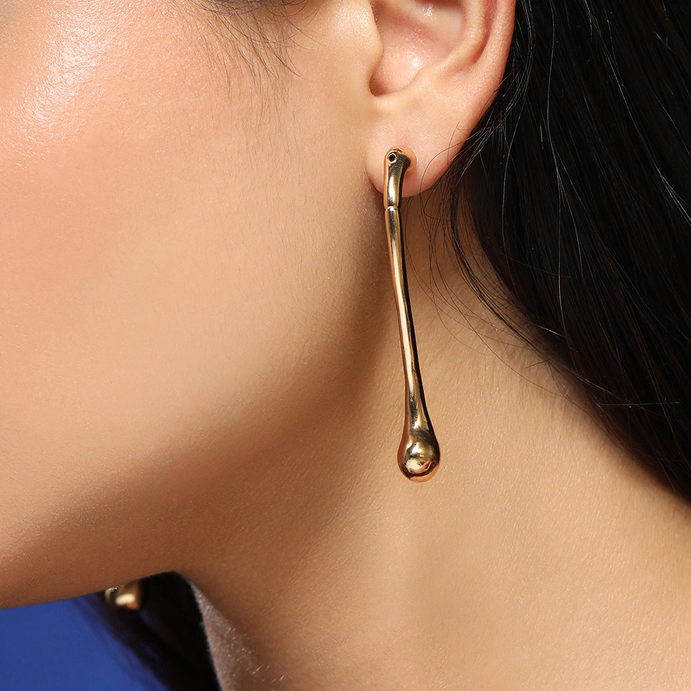 SOHI Women's The Back-Drip Drop Earrings - California Gold