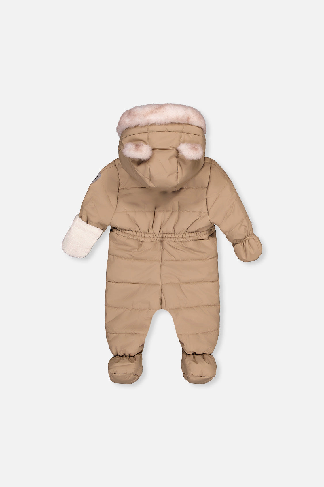 Deux par Deux Unisex Quilted One Piece Snowsuit for Car Seats with Bear-Ear Hood