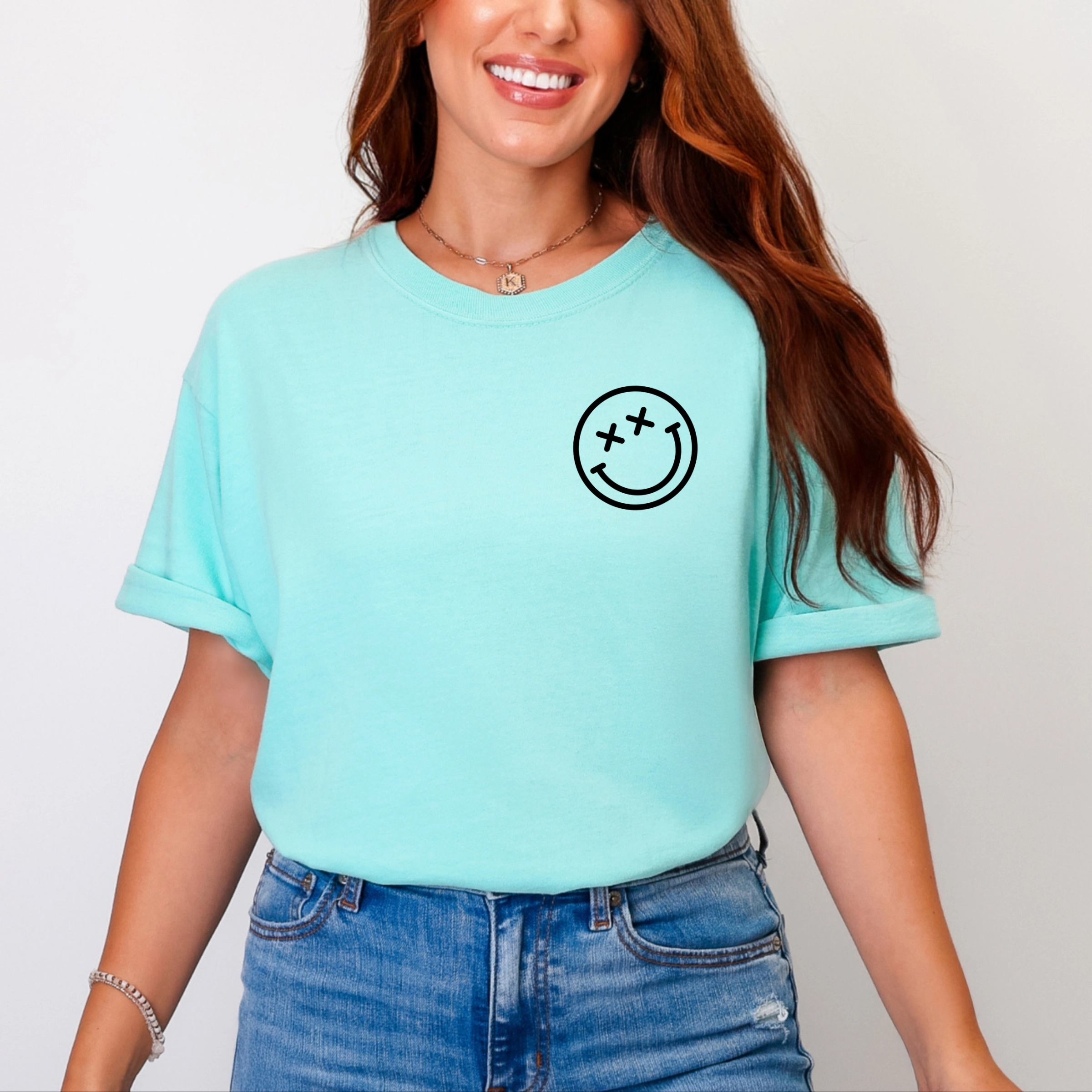 Simply Sage Market - Women's Garment Dyed Graphic T-Shirt S.W.Smiley Oh Buoy