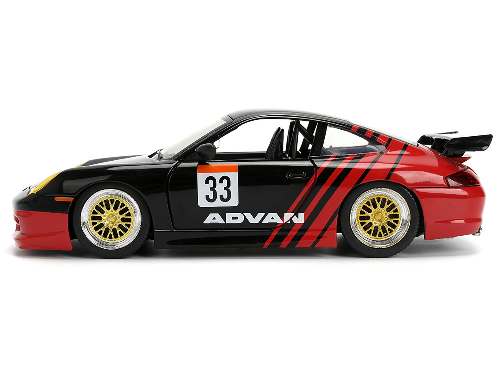 Jada Porsche 911 GT3 RS (996) #33 "ADVAN" Black and Red "Hyper-Spec" Series 1/24 Diecast Model Car by Jada