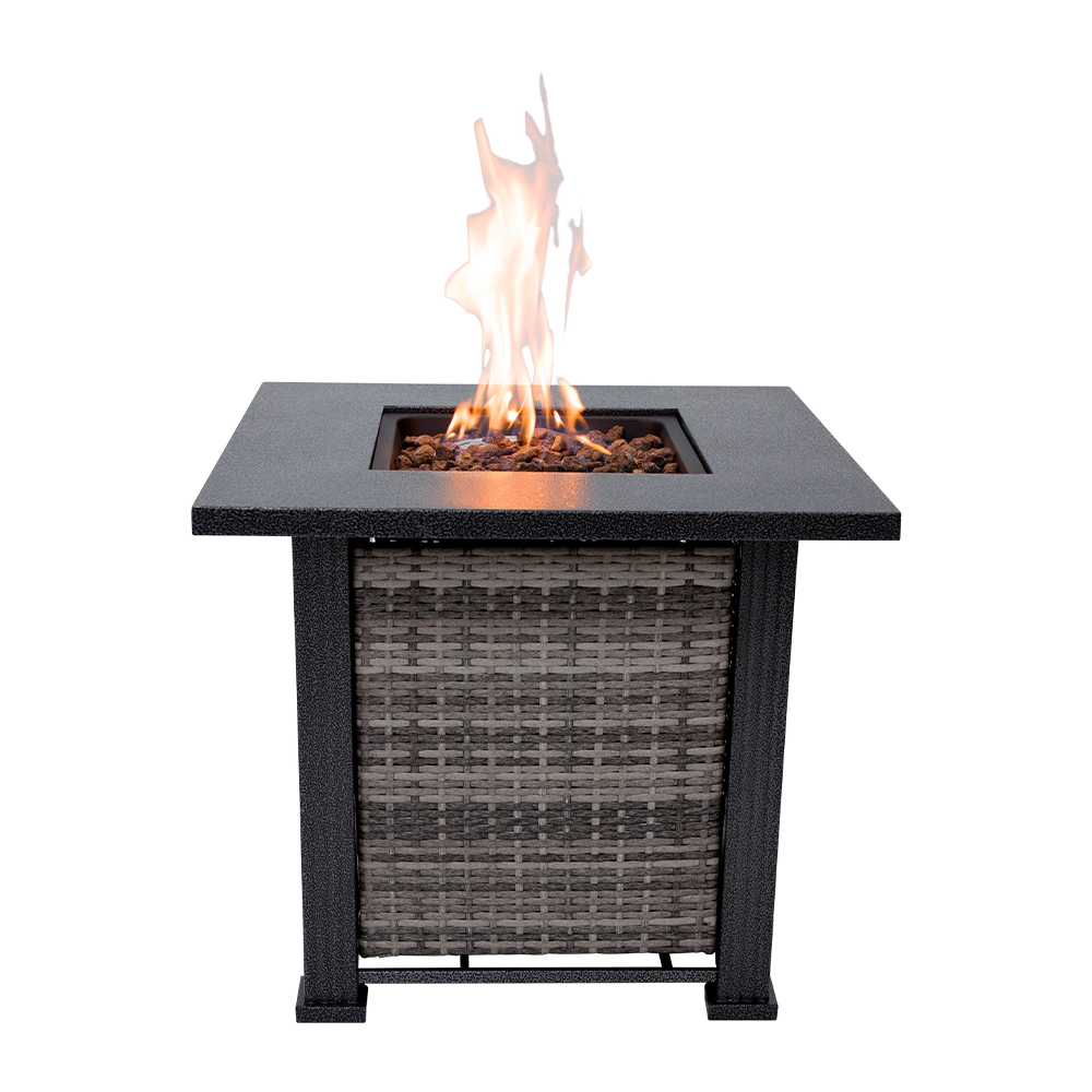 Sol Living 28"Outdoor Propane Fire Pit Table with Lid & Lava Rocks 50,000 BTUs