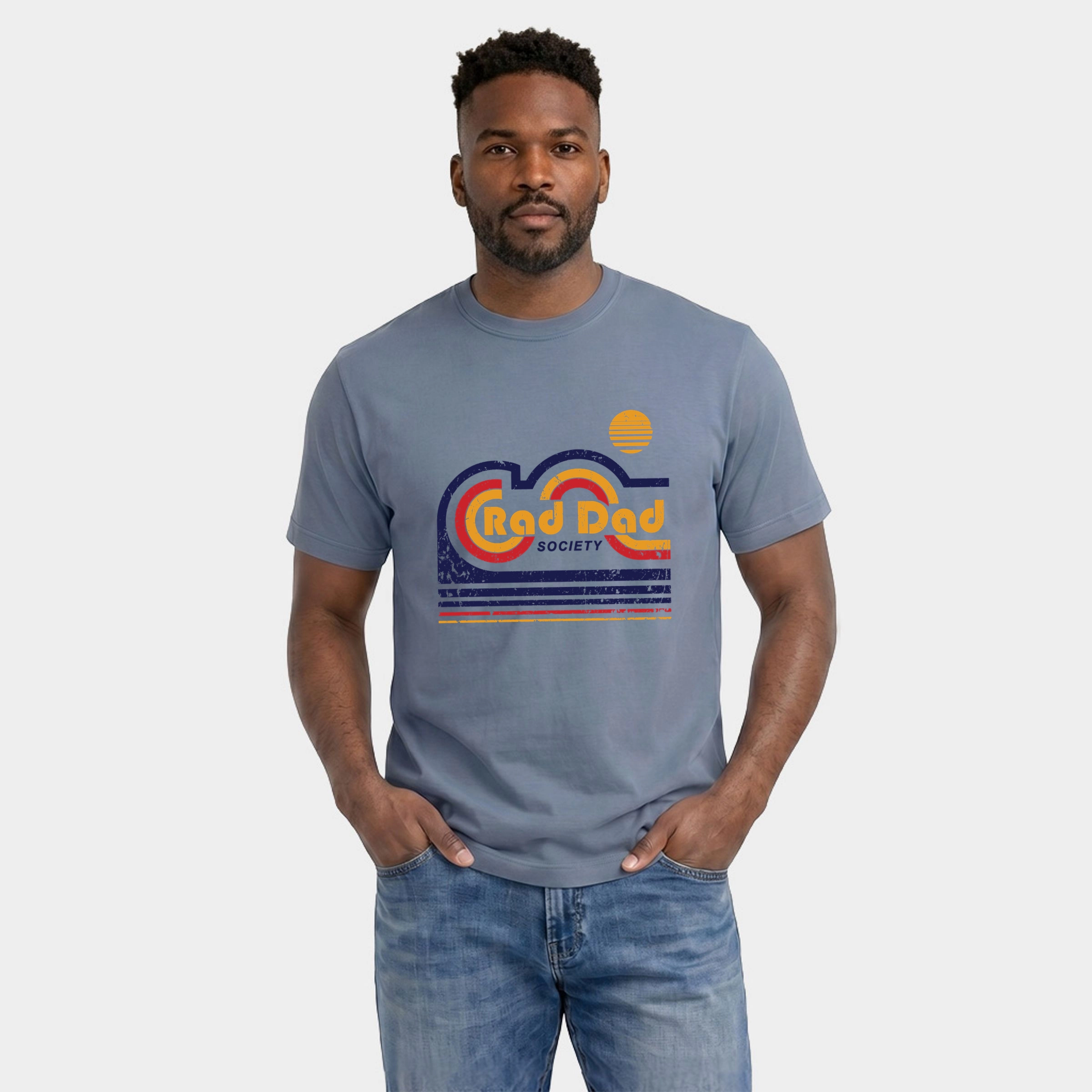 Simply Sage Market - Men's Garment Dyed Graphic T-Shirt Rad Dad Society Retro