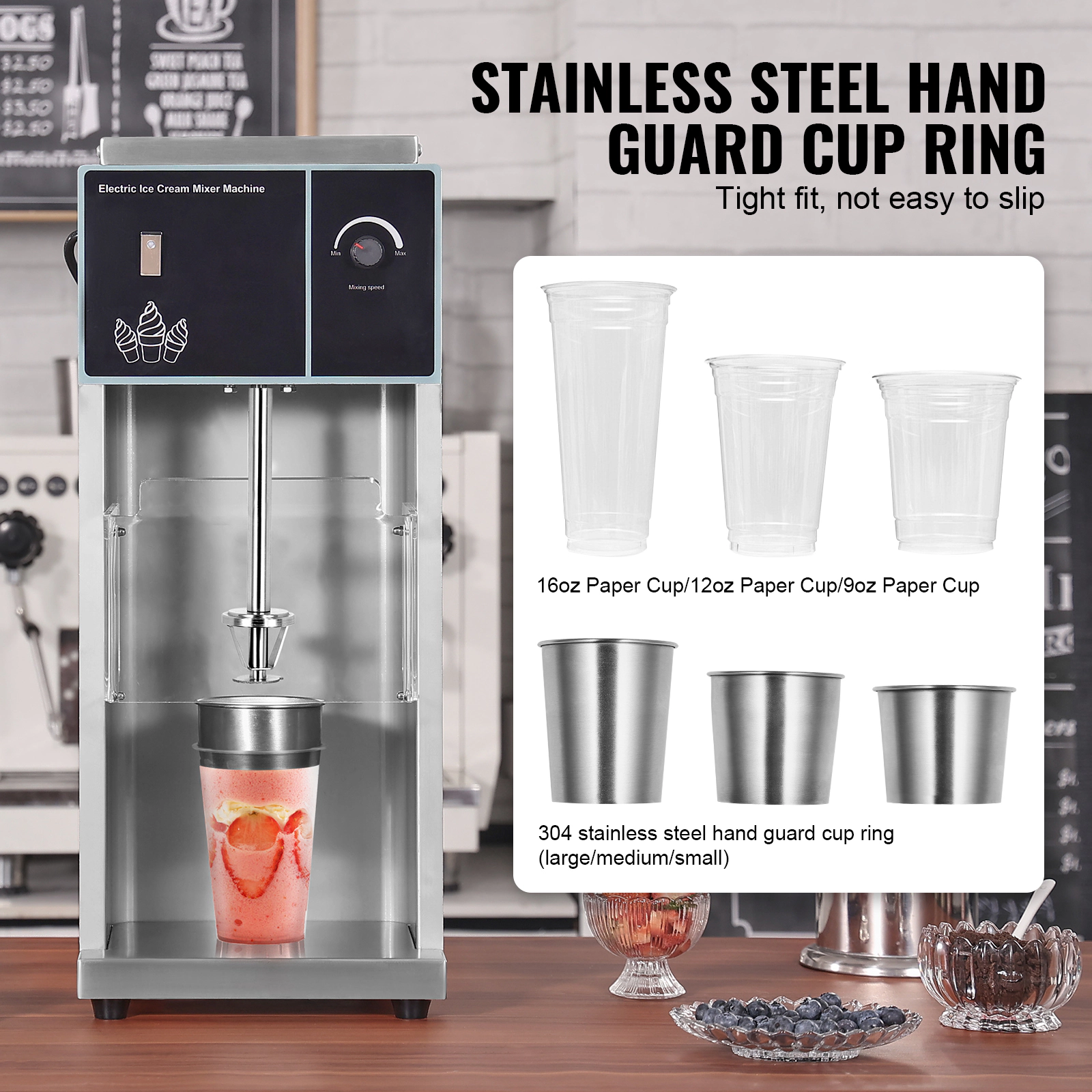 HONGGE Ice Cream Blender Speed Maker Mixer Stir Machine 304 Stainless Steel Shaker