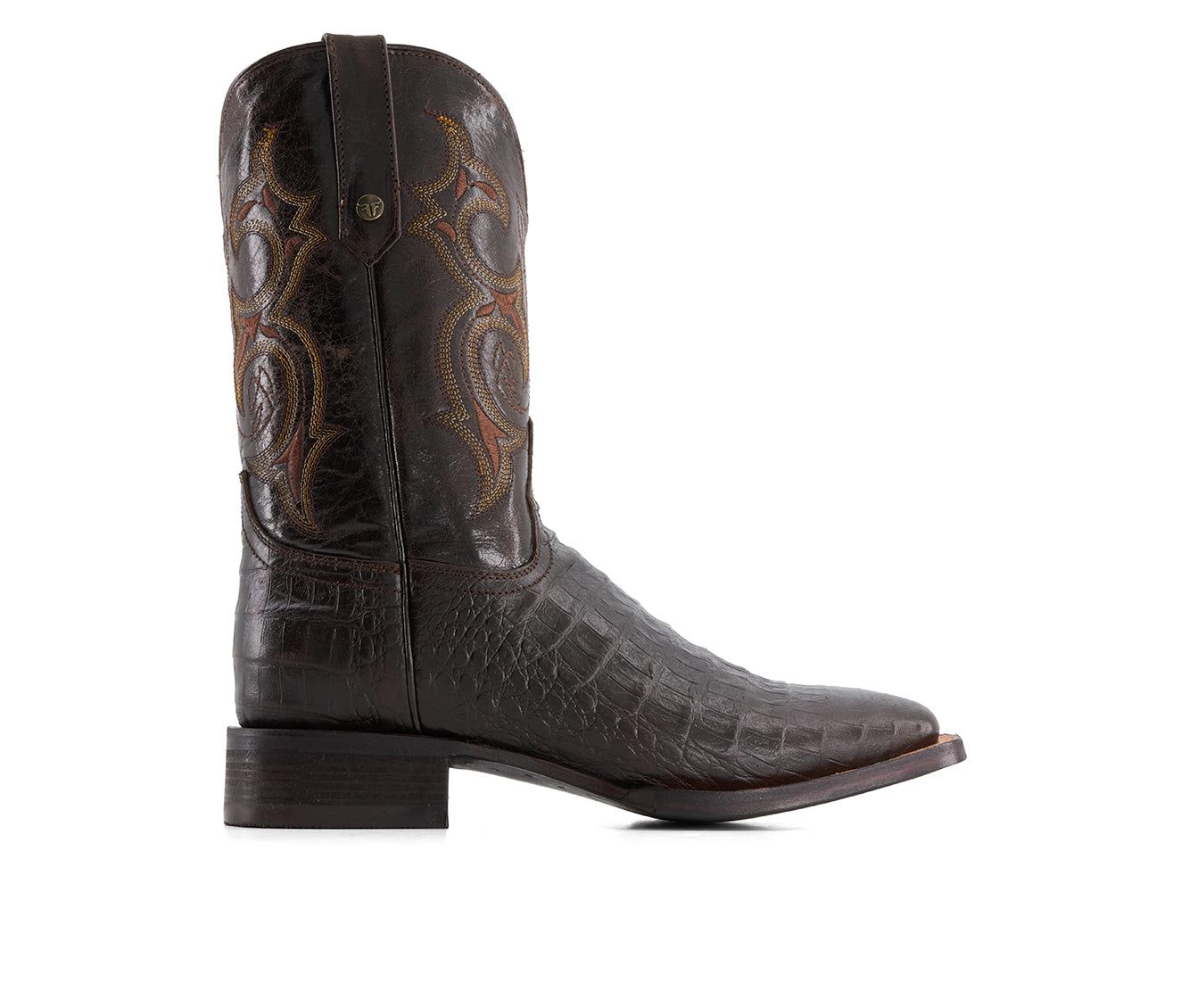 Forastero Mens Croco Embossed Leather Cowboy Boots