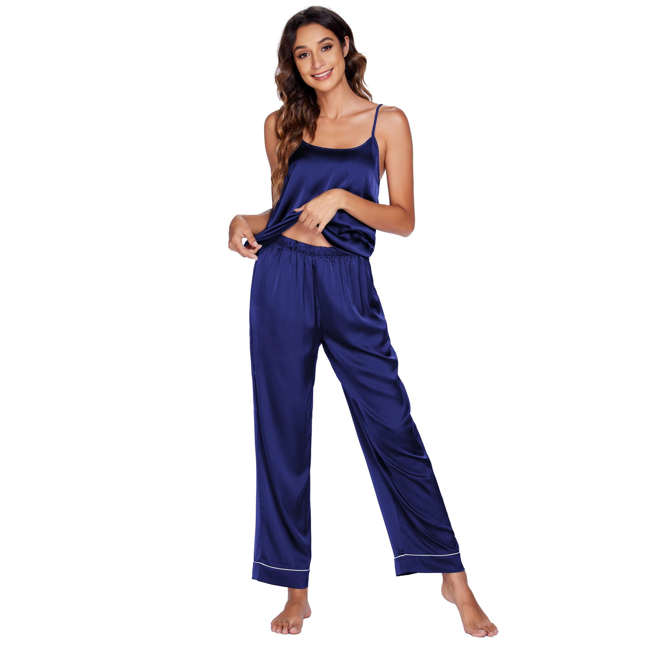 Ekouaer Women Pajamas Sleeveless Pjs Set 2 Piece Summer Loungewear Sleepwear with Pockets