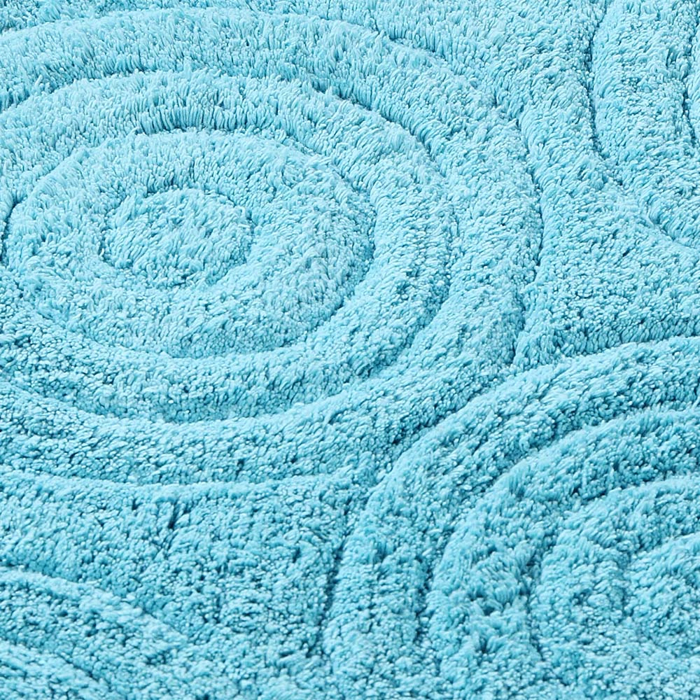Knightsbridge Beautiful Circle Design Premium Quality Year Round Cotton With Non Skid Back Bath Rug