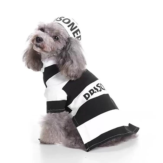 Pet Life Striped Retro Inmate Prisoner Pet Dog Costume Uniform, Color ...